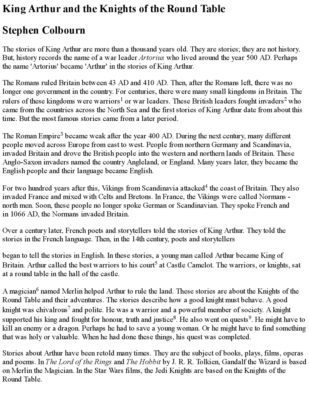 Round Table Recap Example King Arthur and the Knights of the Round Table | Summaries Voice | Docsity