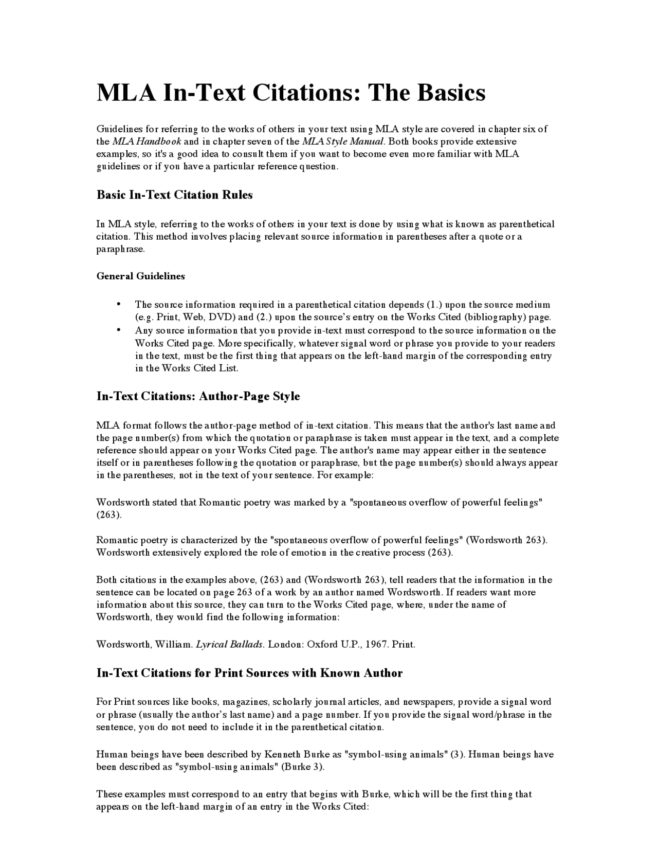 Purdue OWL MLA In text Citations Lecture Notes Poetry Docsity purdue-owl-mla-in-text-citations-lecture-notes-poetry-docsity