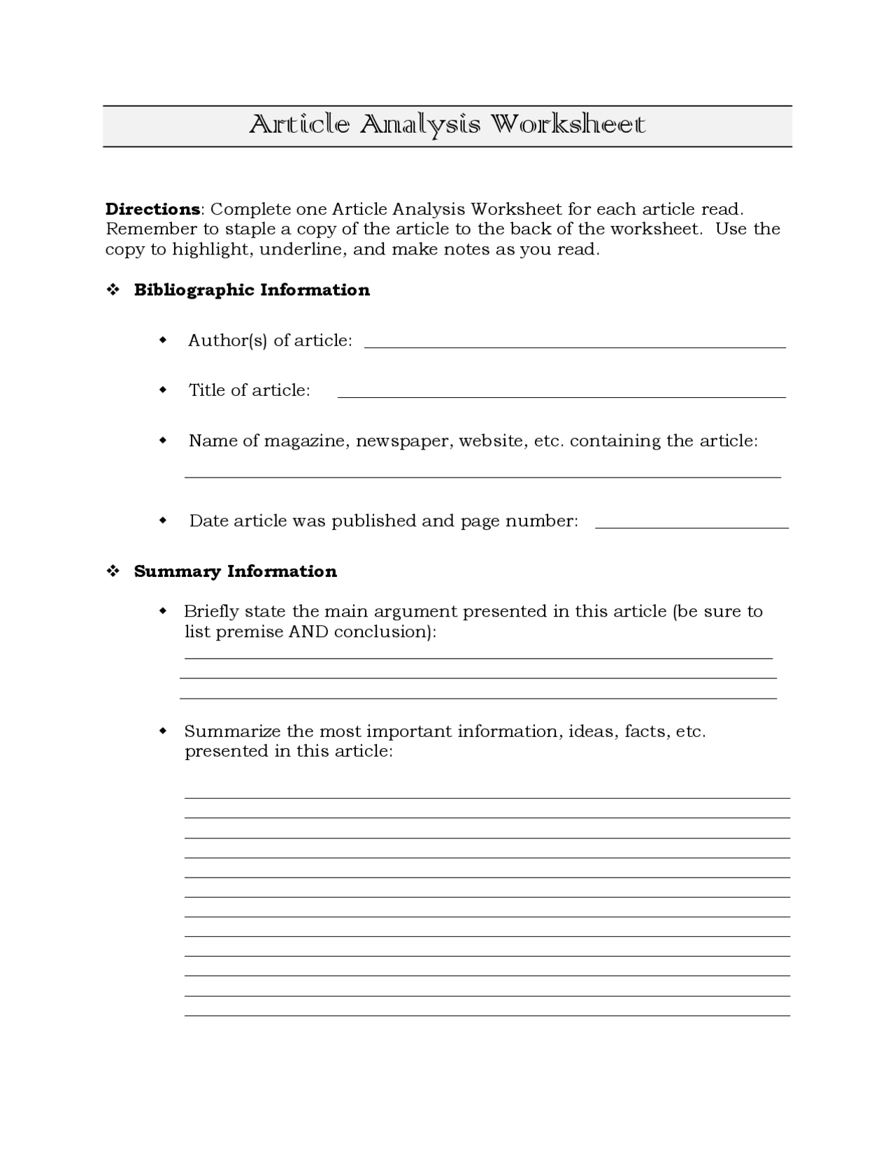Article Analysis Worksheet Docsity article-analysis-worksheet-docsity