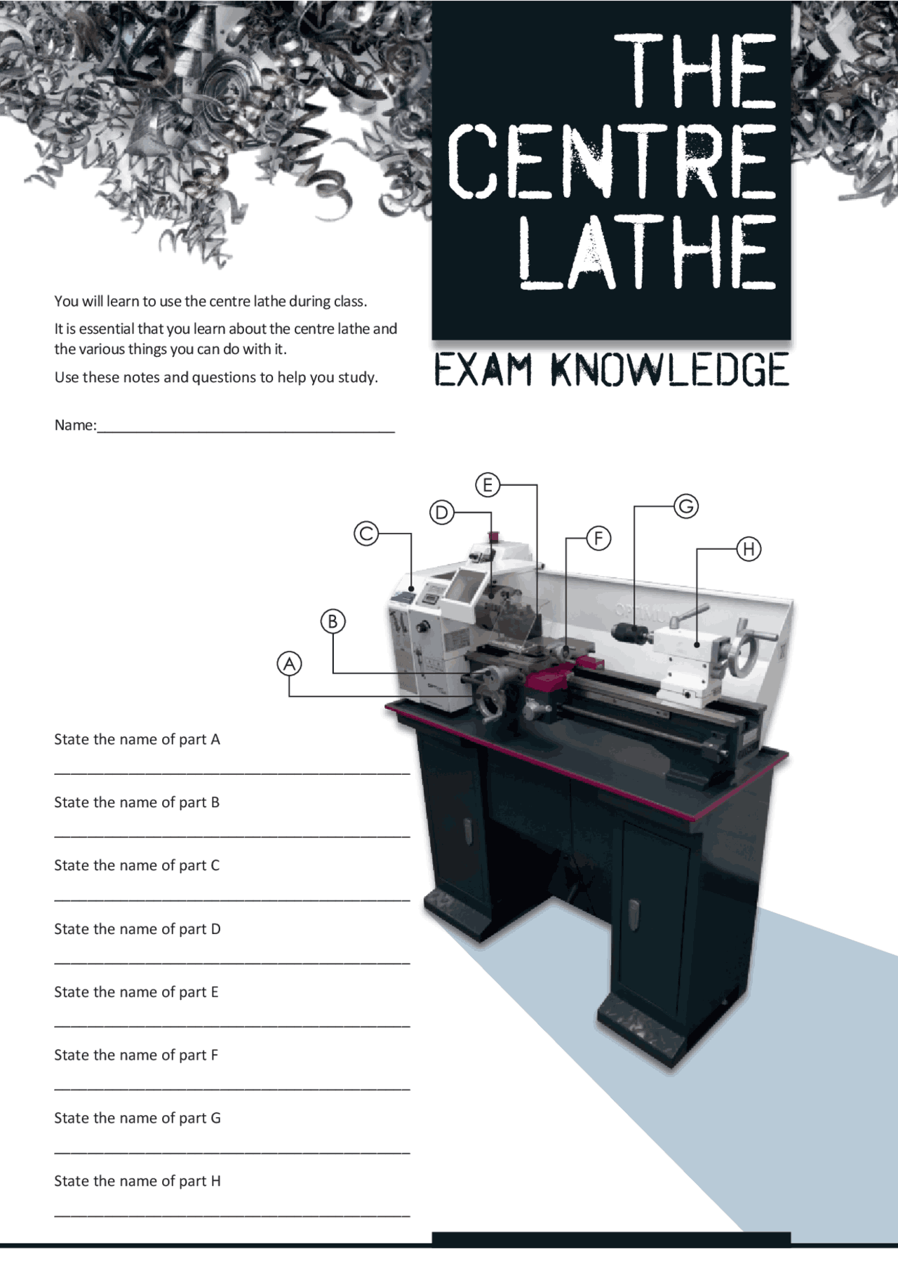 Centre Lathe Notes | Study notes Design | Docsity