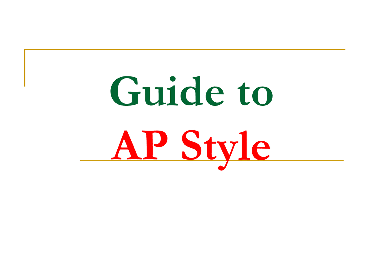 Guide to AP Style | Lecture notes Technical Writing | Docsity