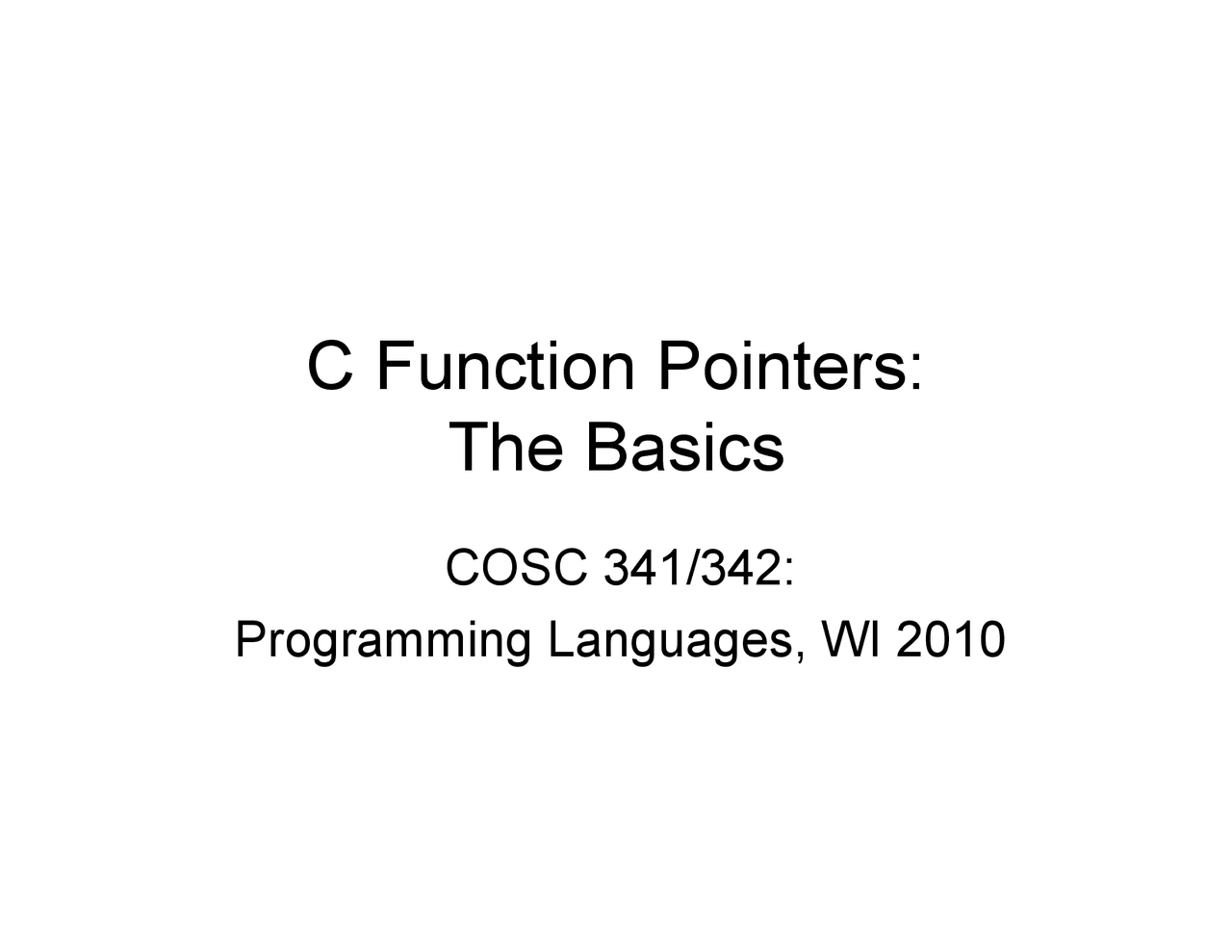C Function Pointers: The Basics | Lecture notes Programming Languages ...