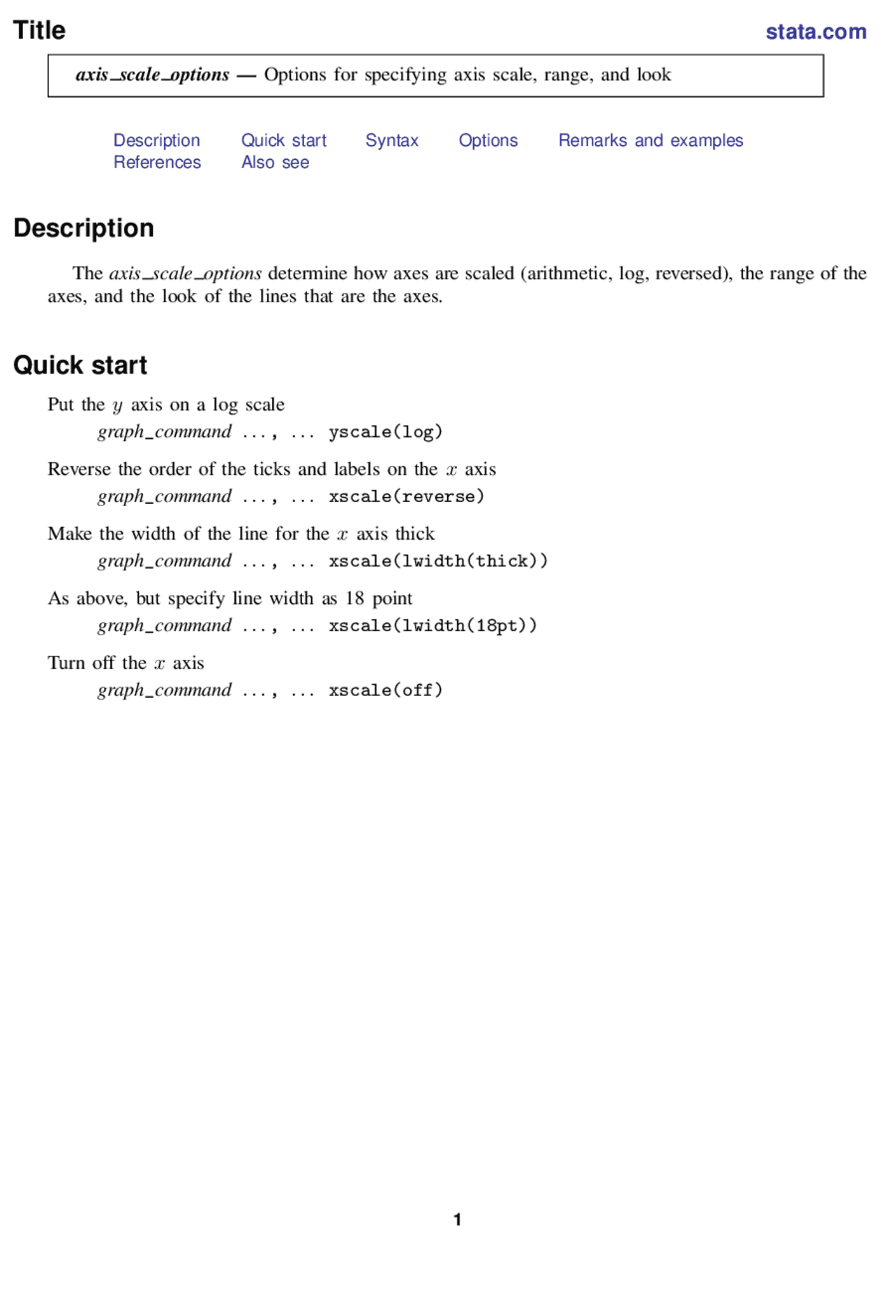 Stata Axis Scale Options: Determining Axis Appearance, Range, and Look ...
