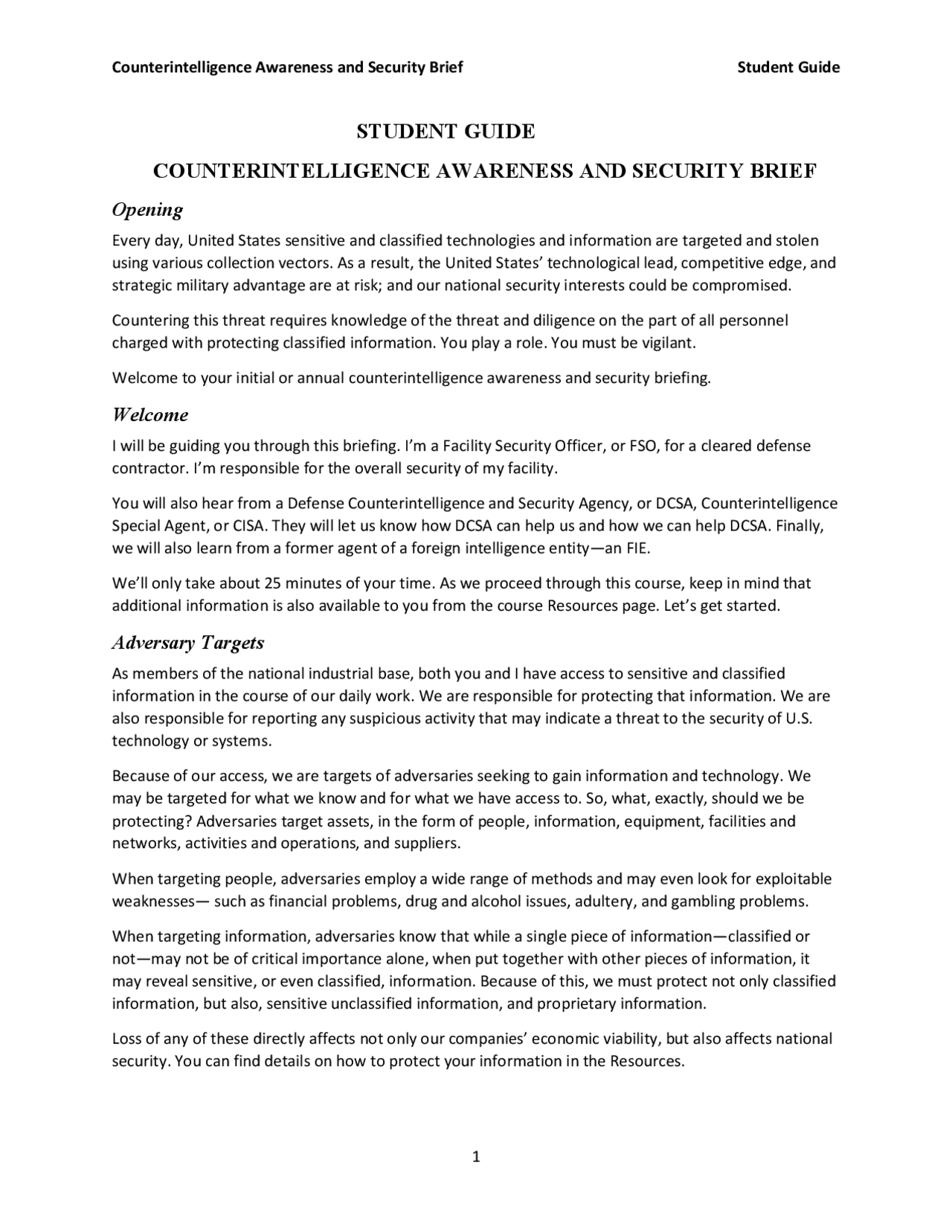 Counterintelligence Awareness Quizlet - 3hcqf86