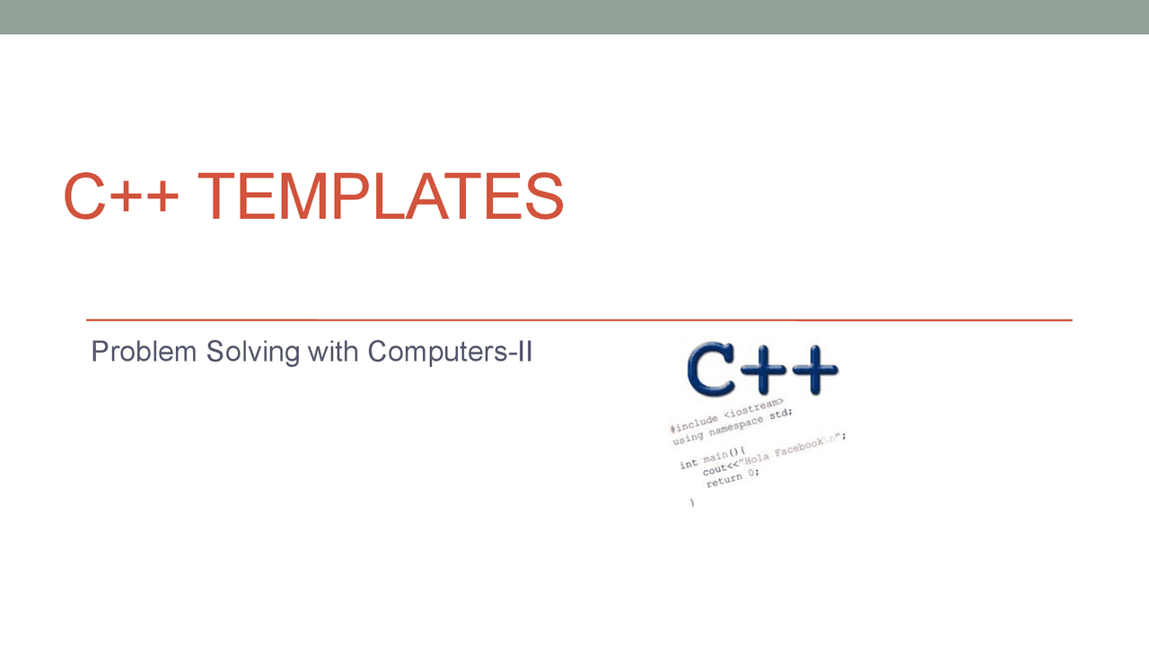 C++ TEMPLATES | Lecture notes C programming - Docsity