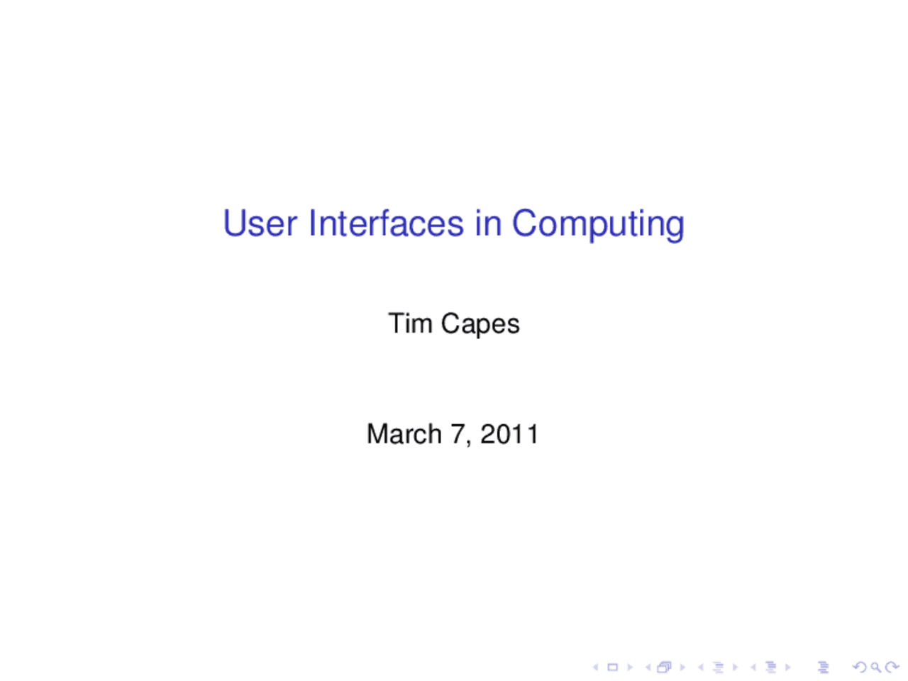 User Interfaces in Computing | Lecture notes Computer Science - Docsity