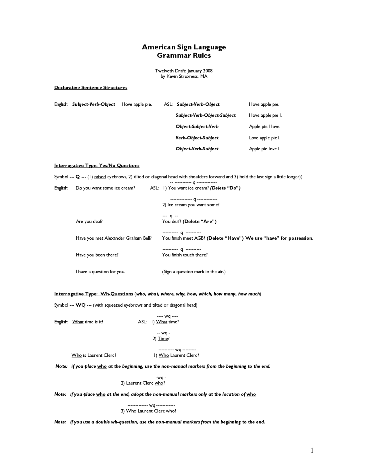 Asl Alteeb Notes ASL-Grammar-rules.pdf | Study notes English | Docsity