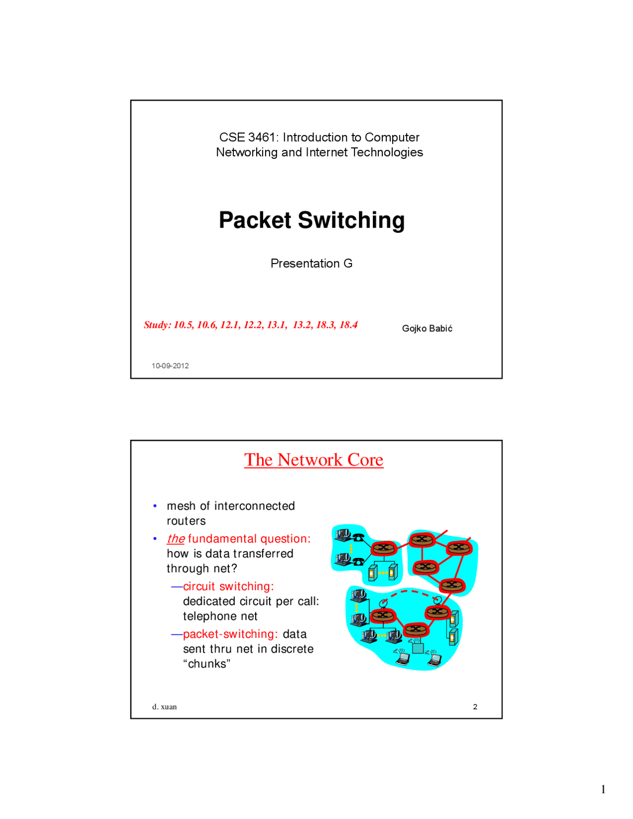 Packet Switching | Study notes Computer Science - Docsity