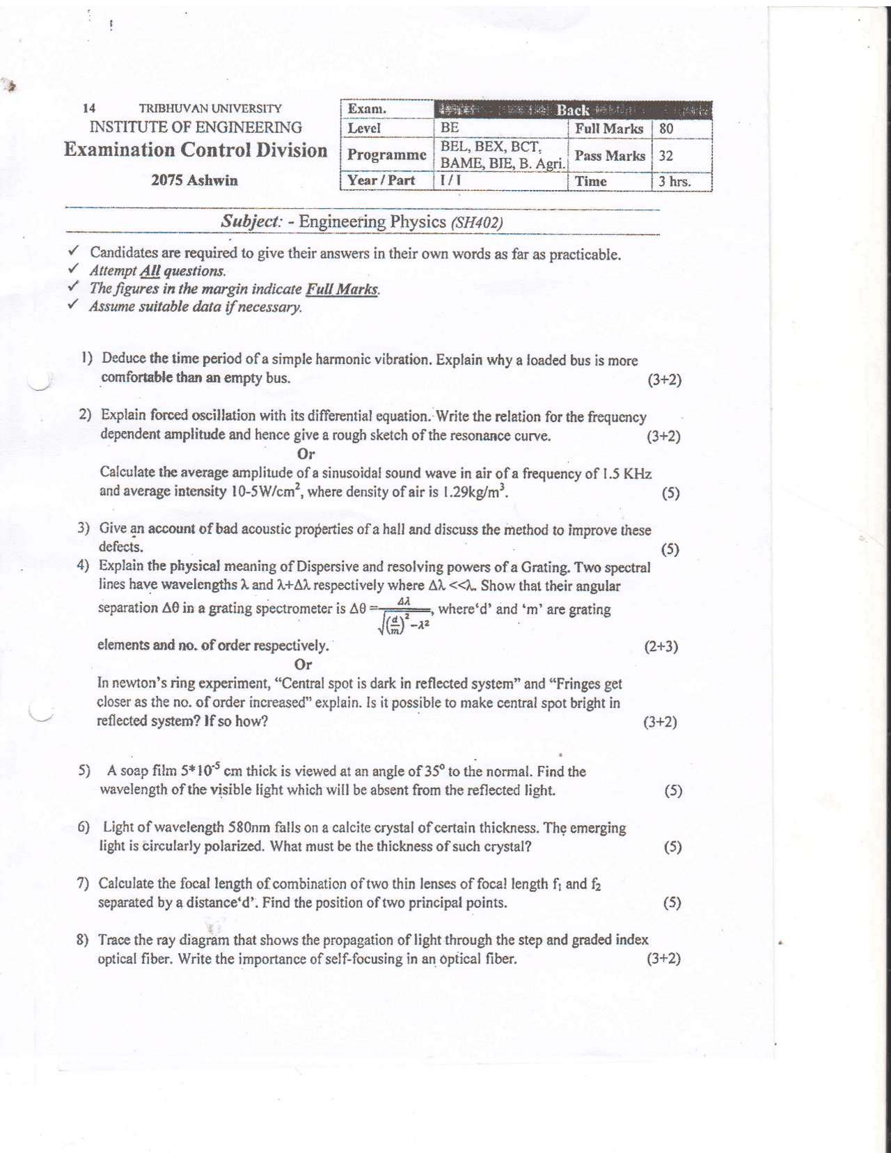 Engineering Physics | Lecture notes Engineering Physics | Docsity