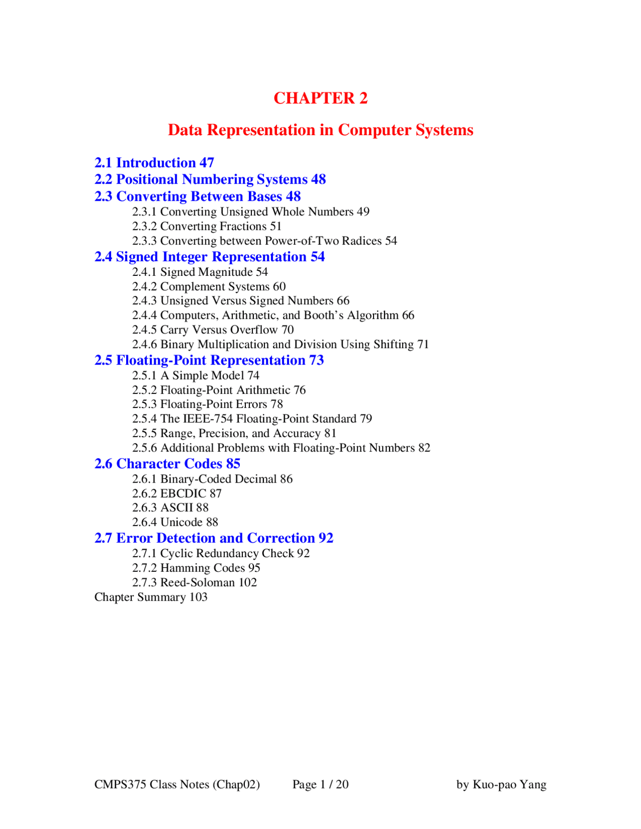CHAPTER 2 Data Representation in Computer Systems | Study notes ...