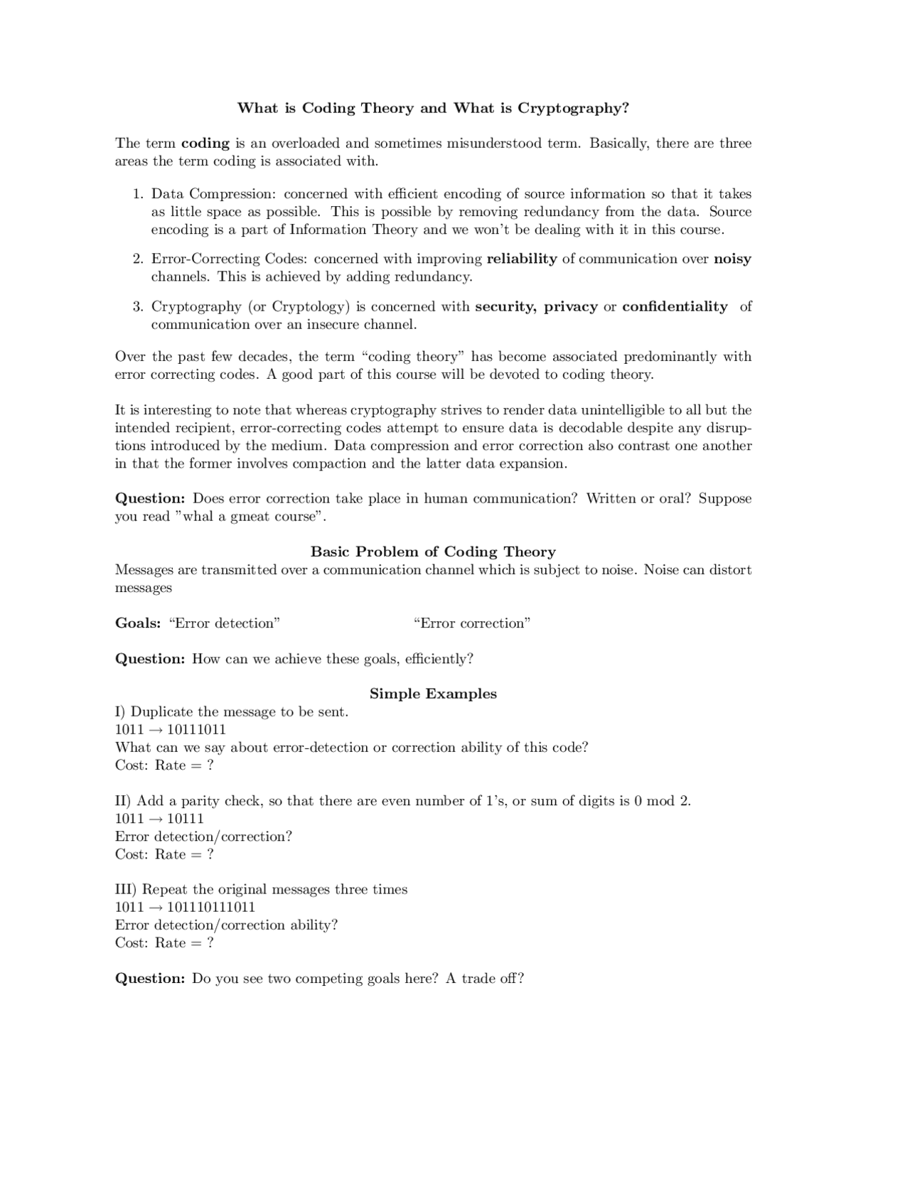 Codeography Coding Theory and What is Cryptography | Exams Communication | Docsity