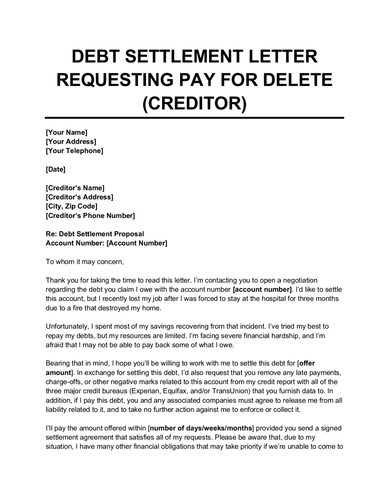 Debtsettlementletterrequestingpayfordeletecreditor.pdf Lecture