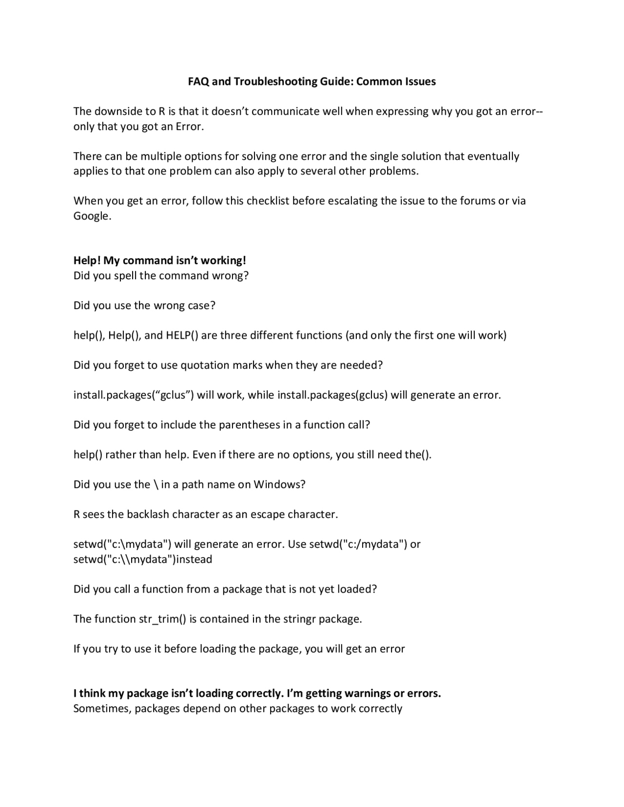 FAQ and Troubleshooting Guide: Common Issues | Study notes Advanced ...