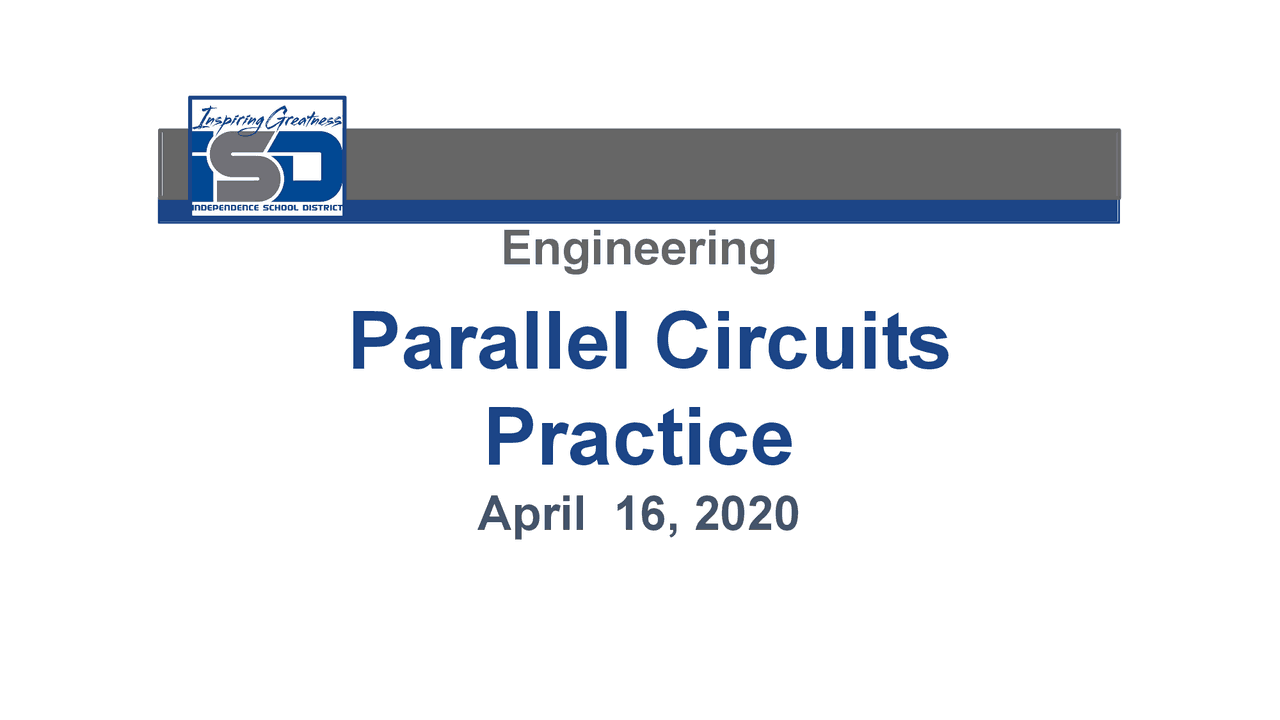 Parallel Circuits Practice | Lecture notes Law | Docsity