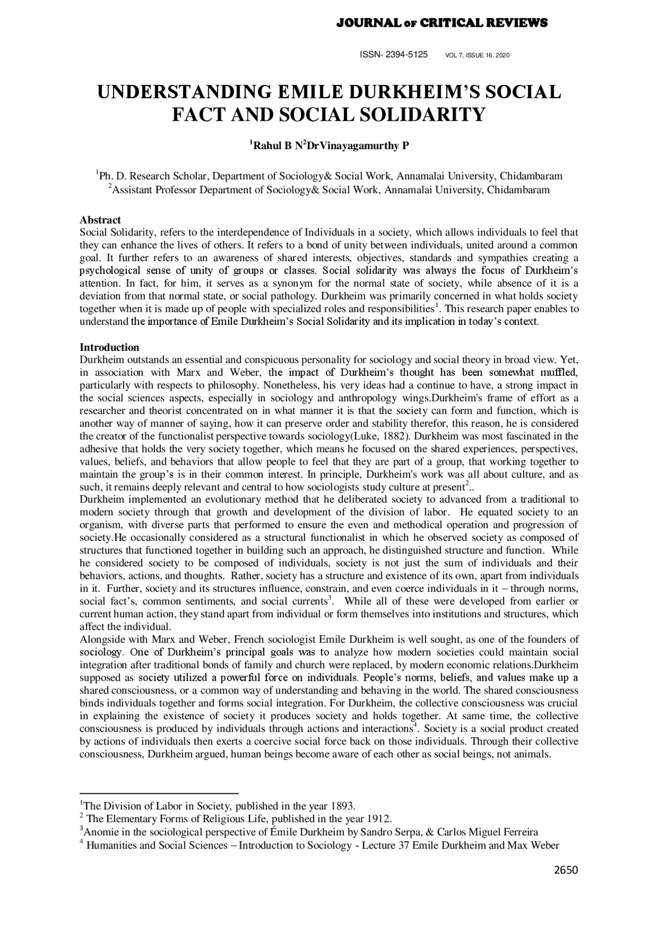 UNDERSTANDING EMILE DURKHEIM'S SOCIAL FACT AND ... | Study notes ...