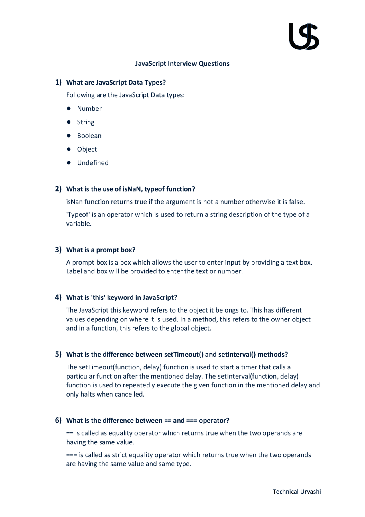 60+ JavaScript Interview Questions | Exercises Programming Languages ...