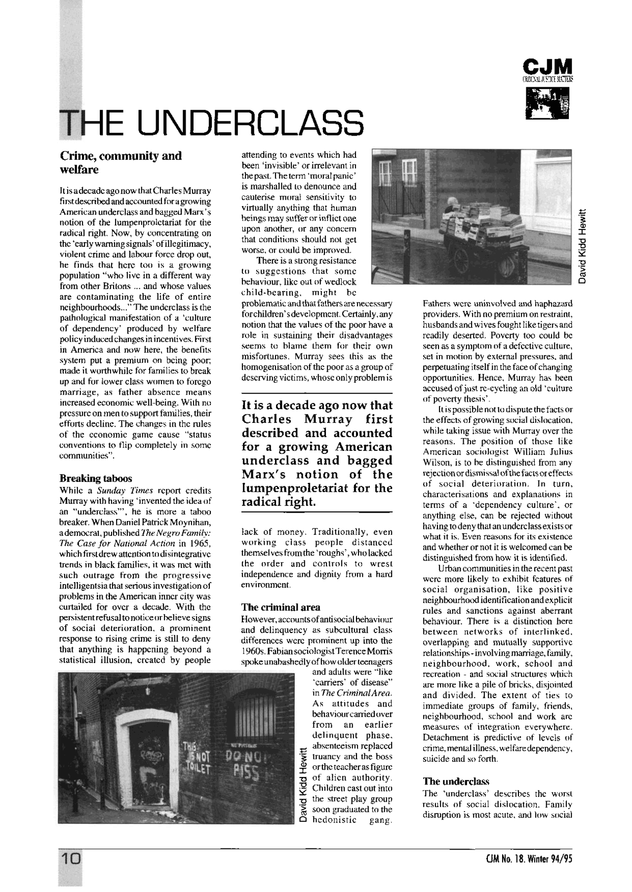 Underclass Example THE UNDERCLASS | Lecture notes Sociology | Docsity
