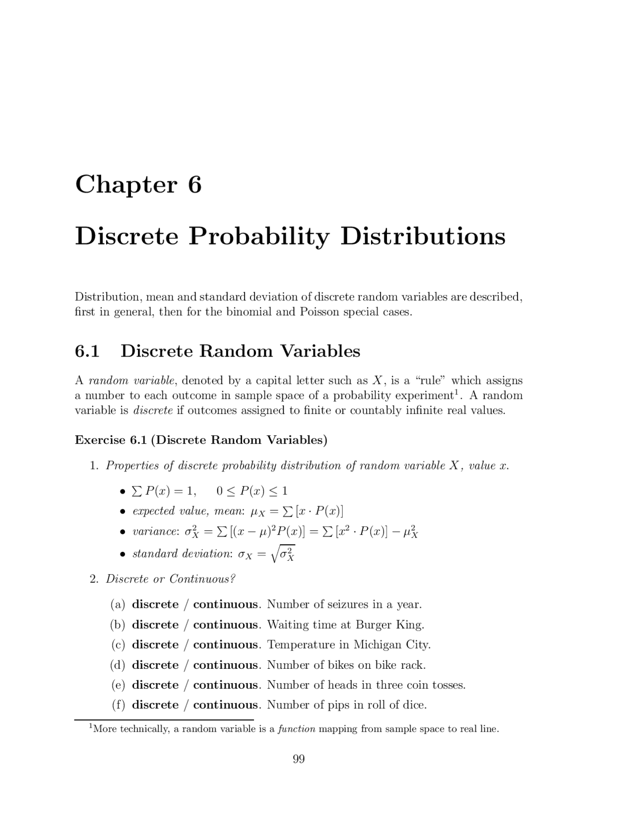 Chapter 6 Discrete Probability Distributions | Exercises Statistics ...