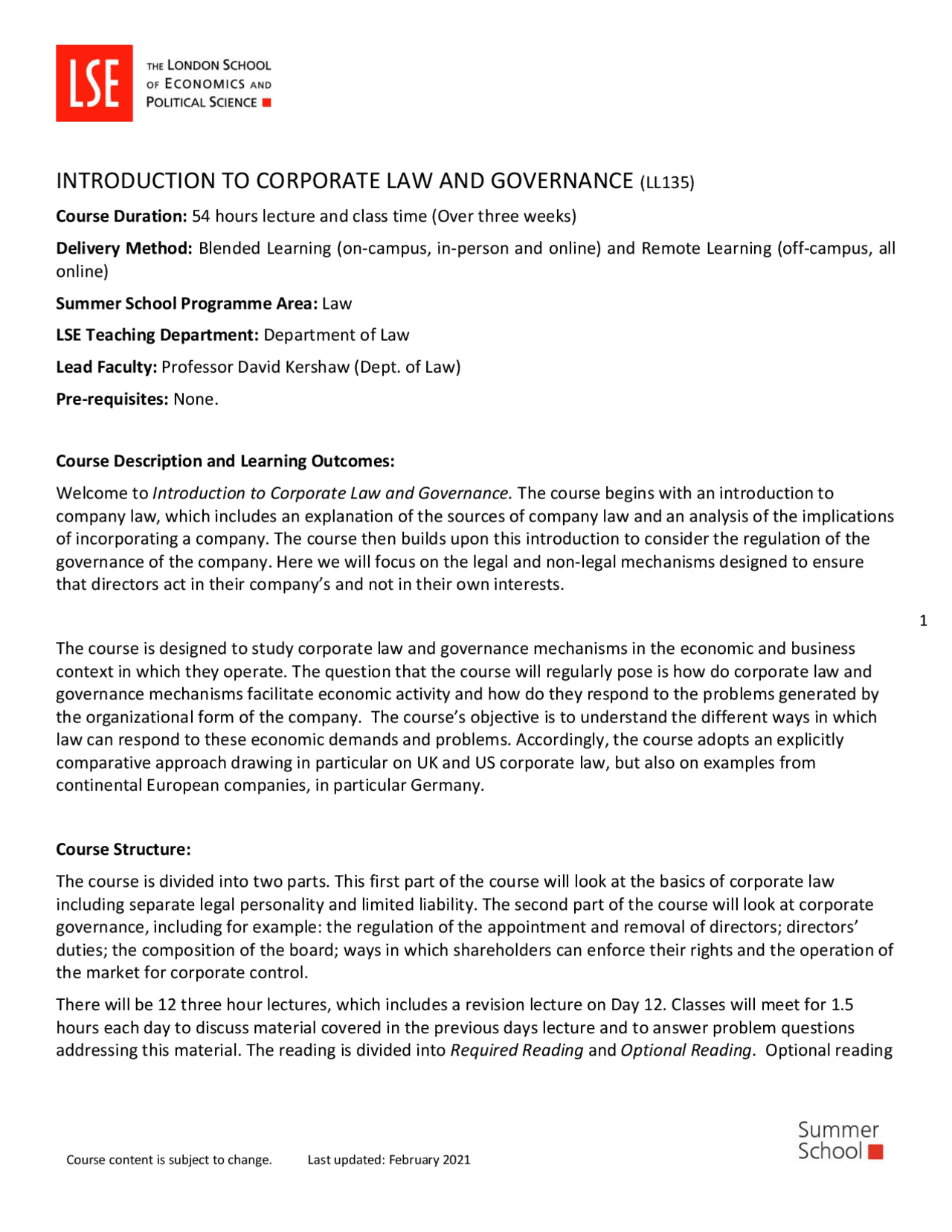 INTRODUCTION TO CORPORATE LAW AND GOVERNANCE ... | Study notes Law ...