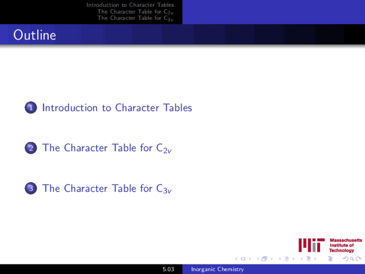 Character Tables | Exams Inorganic Chemistry | Docsity