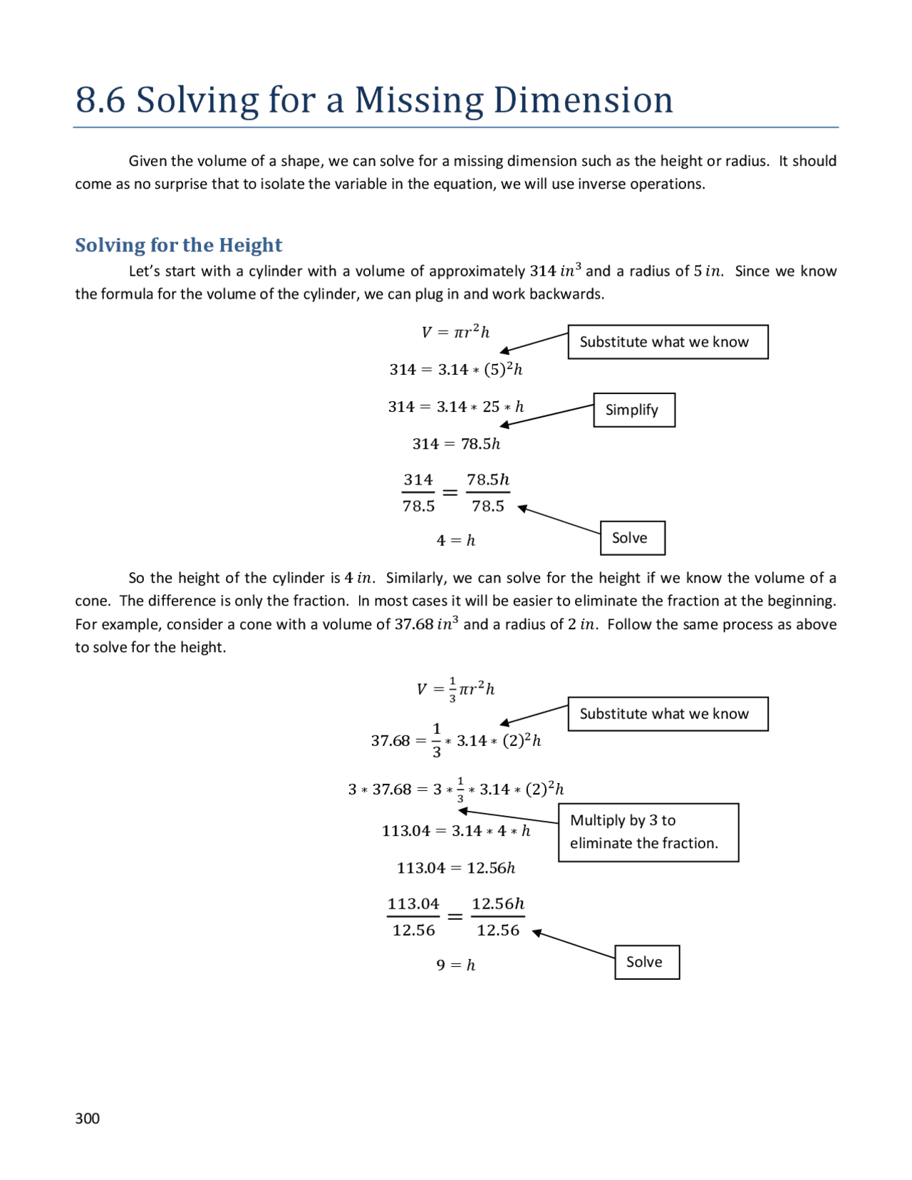 Missing Dimension Example 8.6 Solving for a Missing Dimension | Study Guides, Projects, Research ...