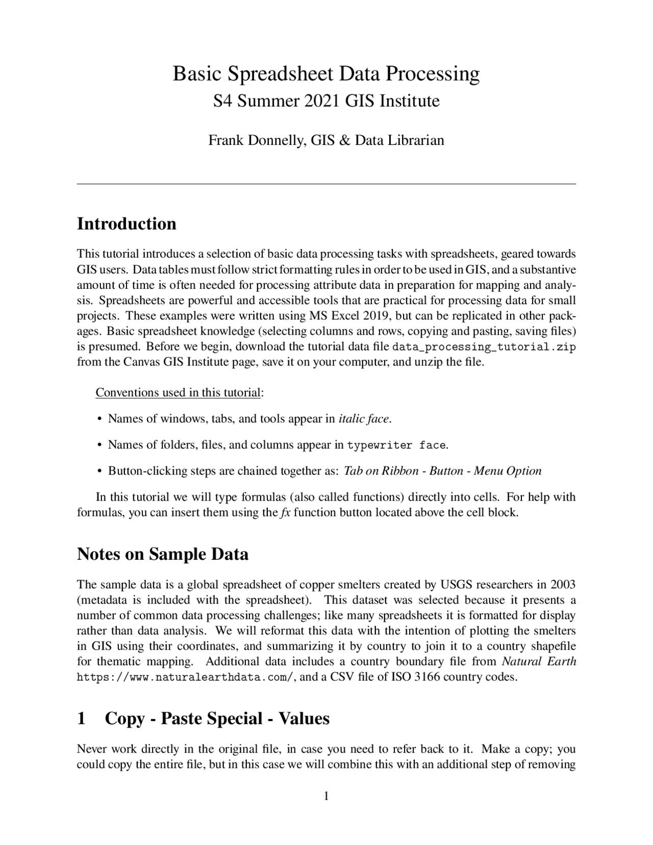 Basic Spreadsheet Data Processing | Study Guides, Projects, Research MS ...