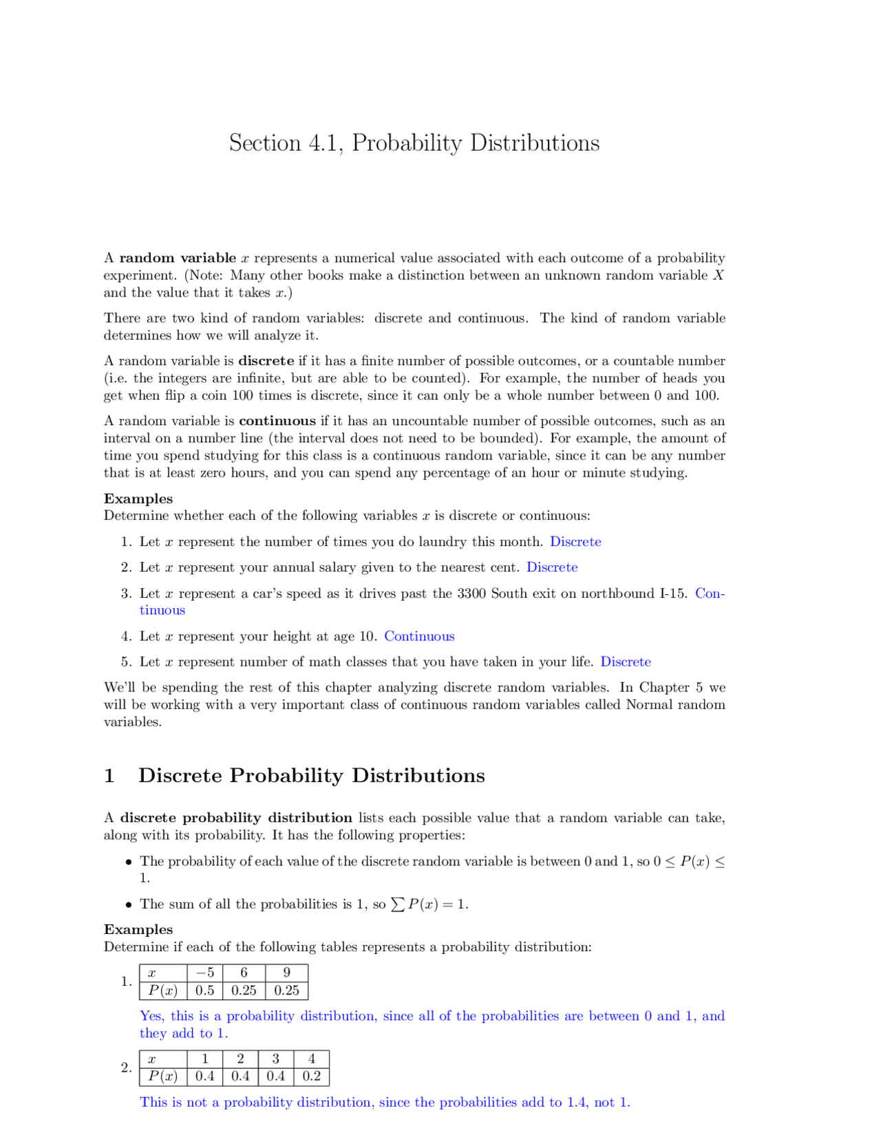 Section 4.1, Probability Distributions | Study Guides, Projects ...
