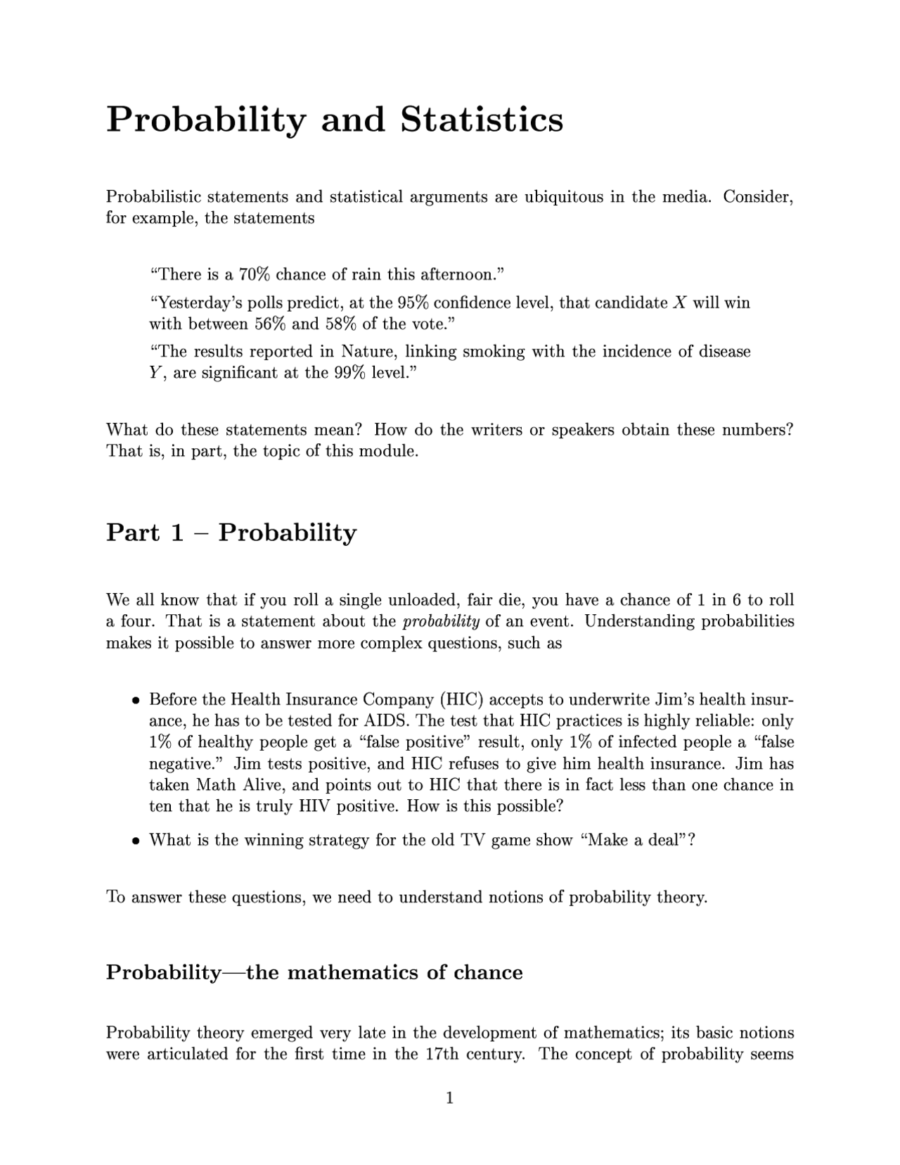 Probability and Statistics | Study notes Statistics | Docsity