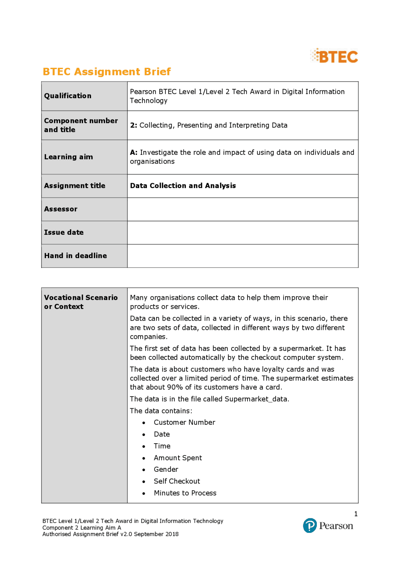 Btec Assignment BTEC Assignment Brief | Study notes Technology | Docsity
