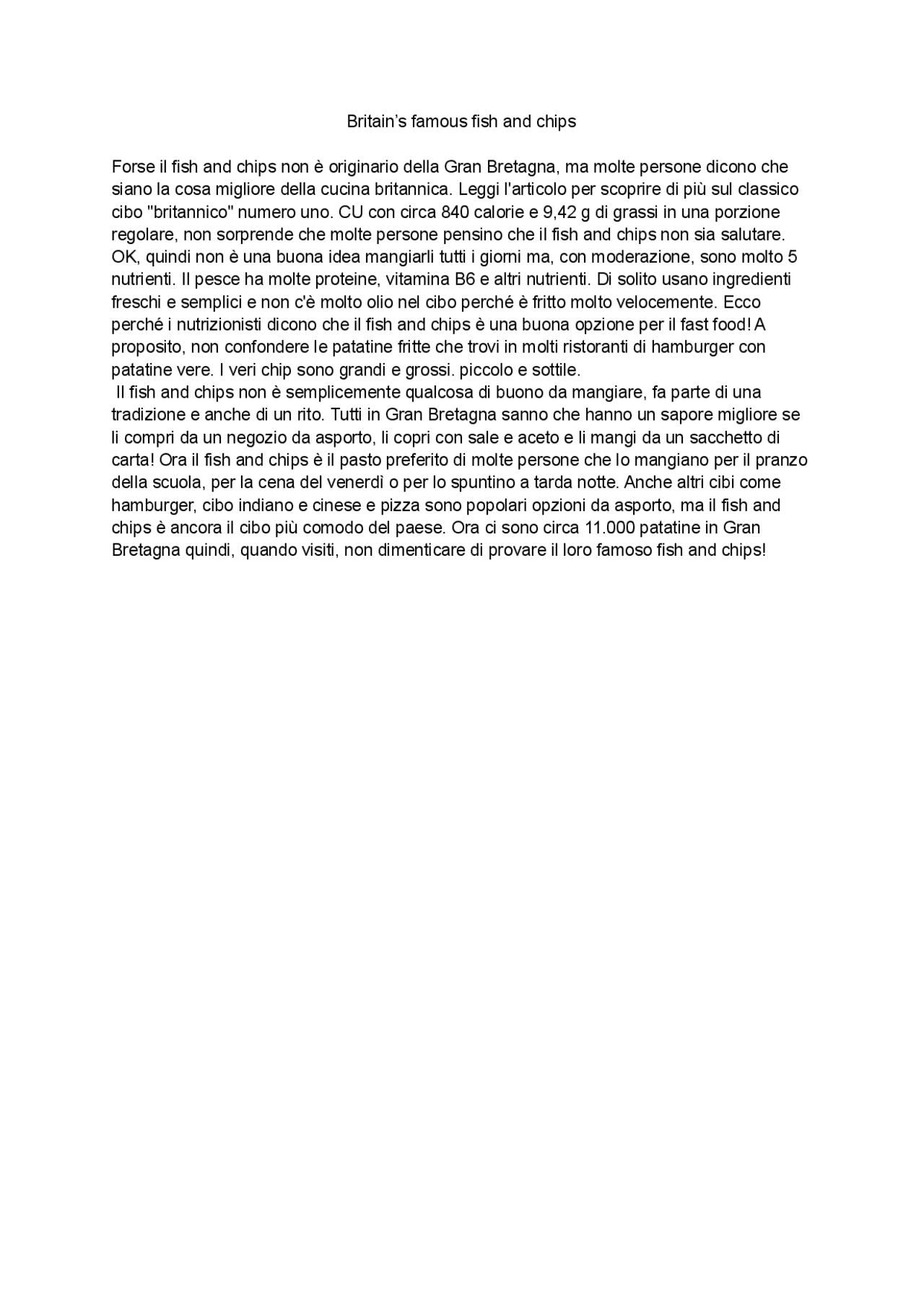 testi in inglese da tradurre
