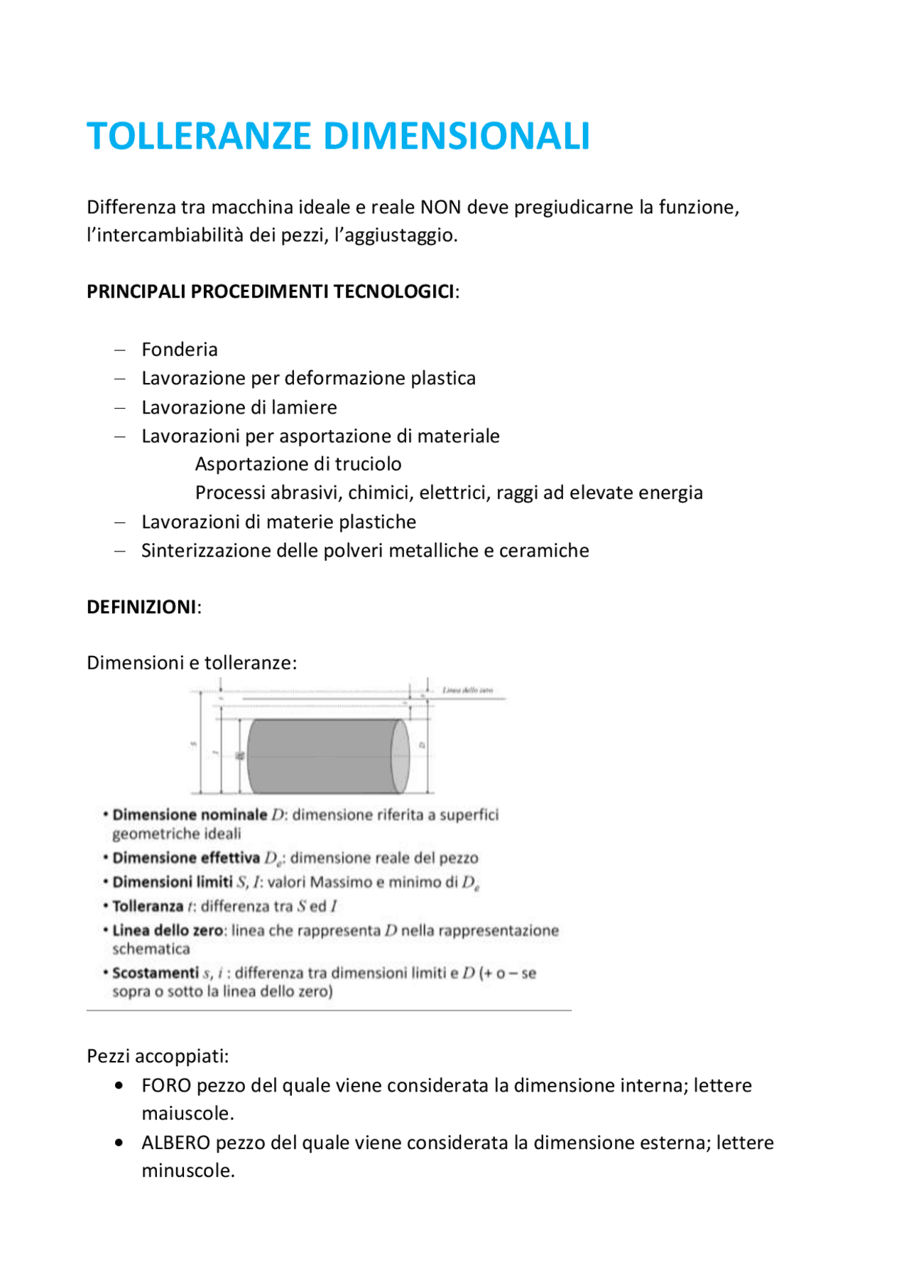 Disegno tecnico industriale - tolleranze e rugosità | Appunti di ...