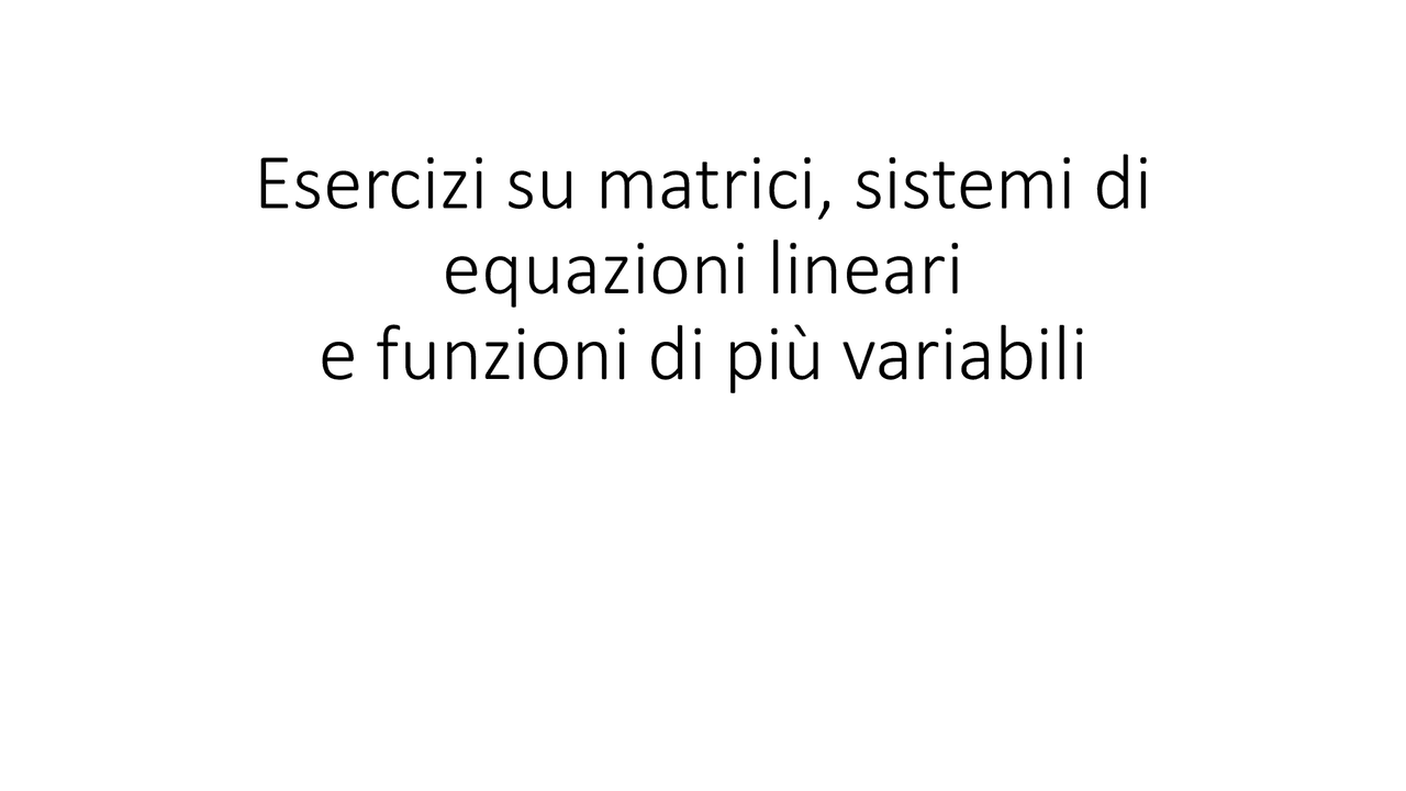 Esercizi matematica generale e finanziaria | Esercizi di Matematica