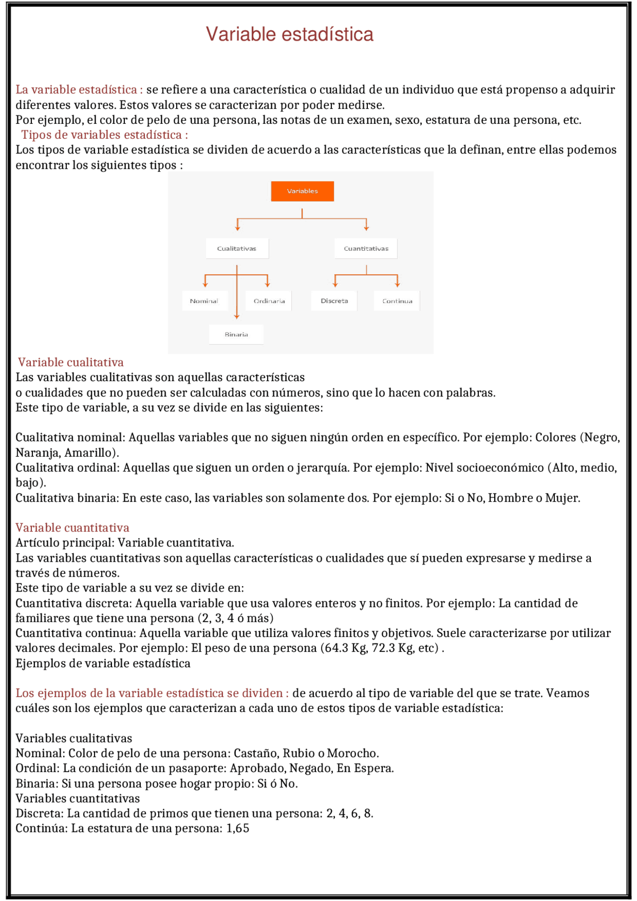Variable estadística -tipos | Guías, Proyectos, Investigaciones de ...
