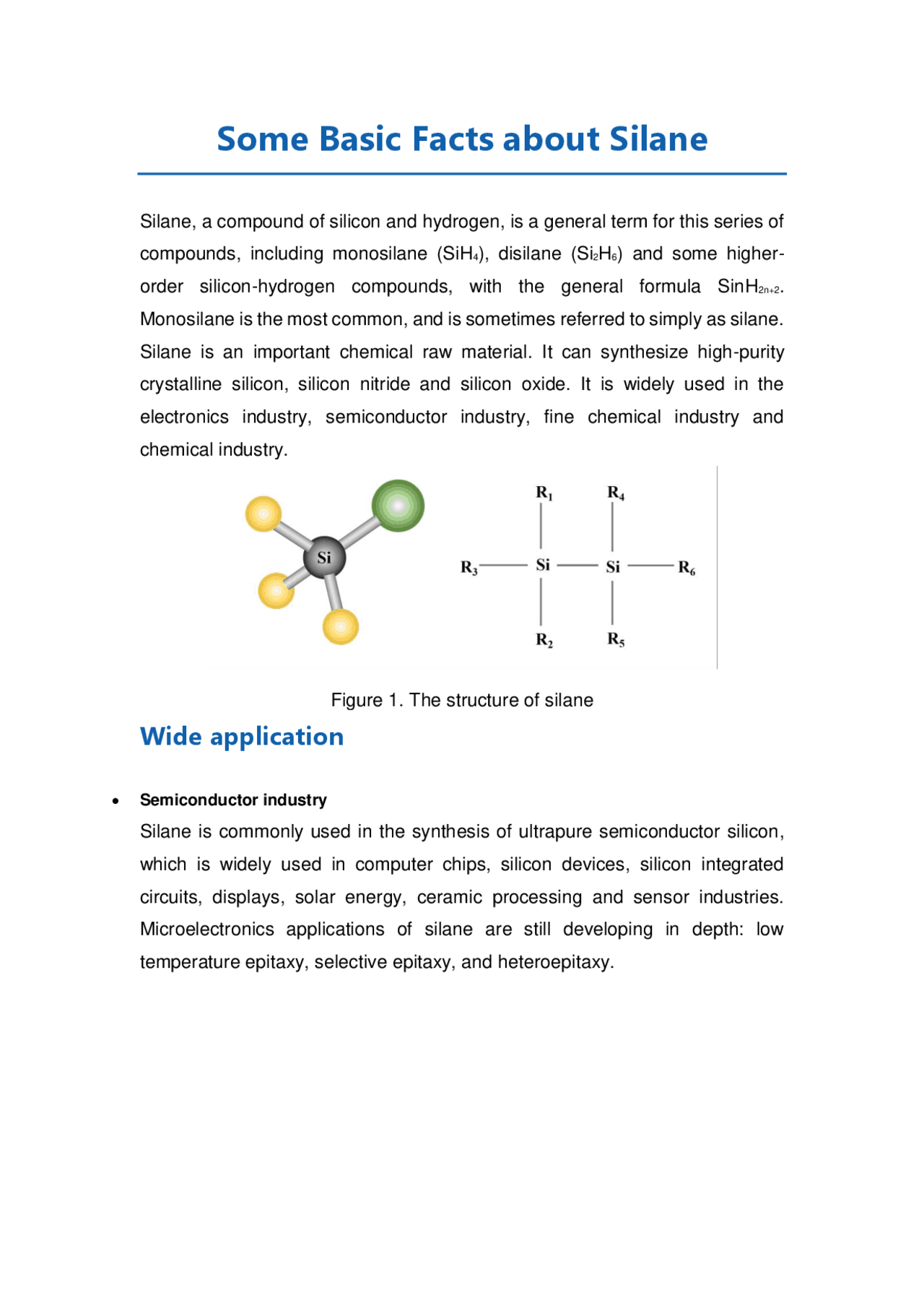 Some Basic Facts about Silane | Study notes Chemistry | Docsity