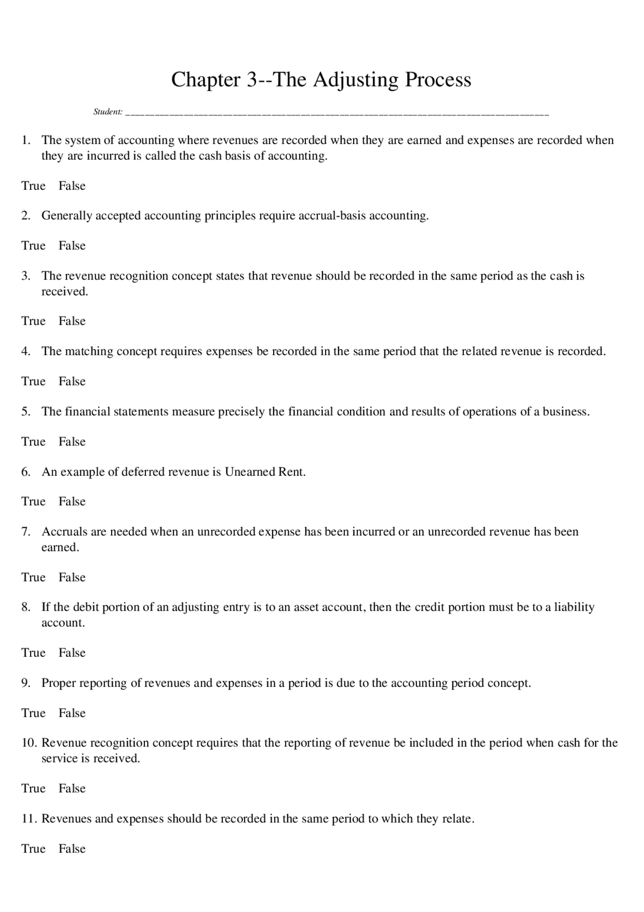 ACG 2001 Chapter 3 The Adjusting Process Latest Q & A 2022 Update ...