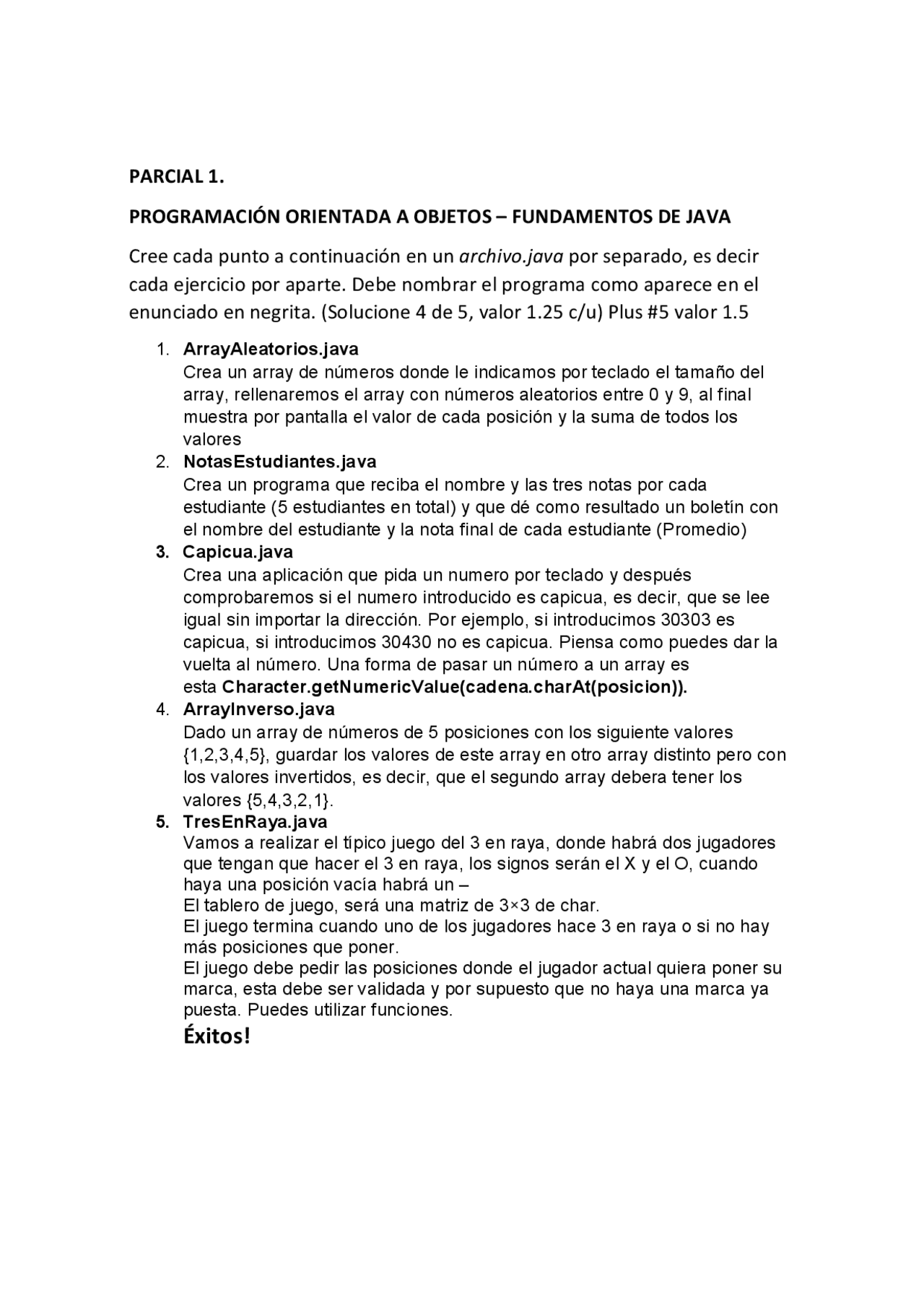 Ejercicios de Programación Orientada a Objetos - Fundamentos de Java ...