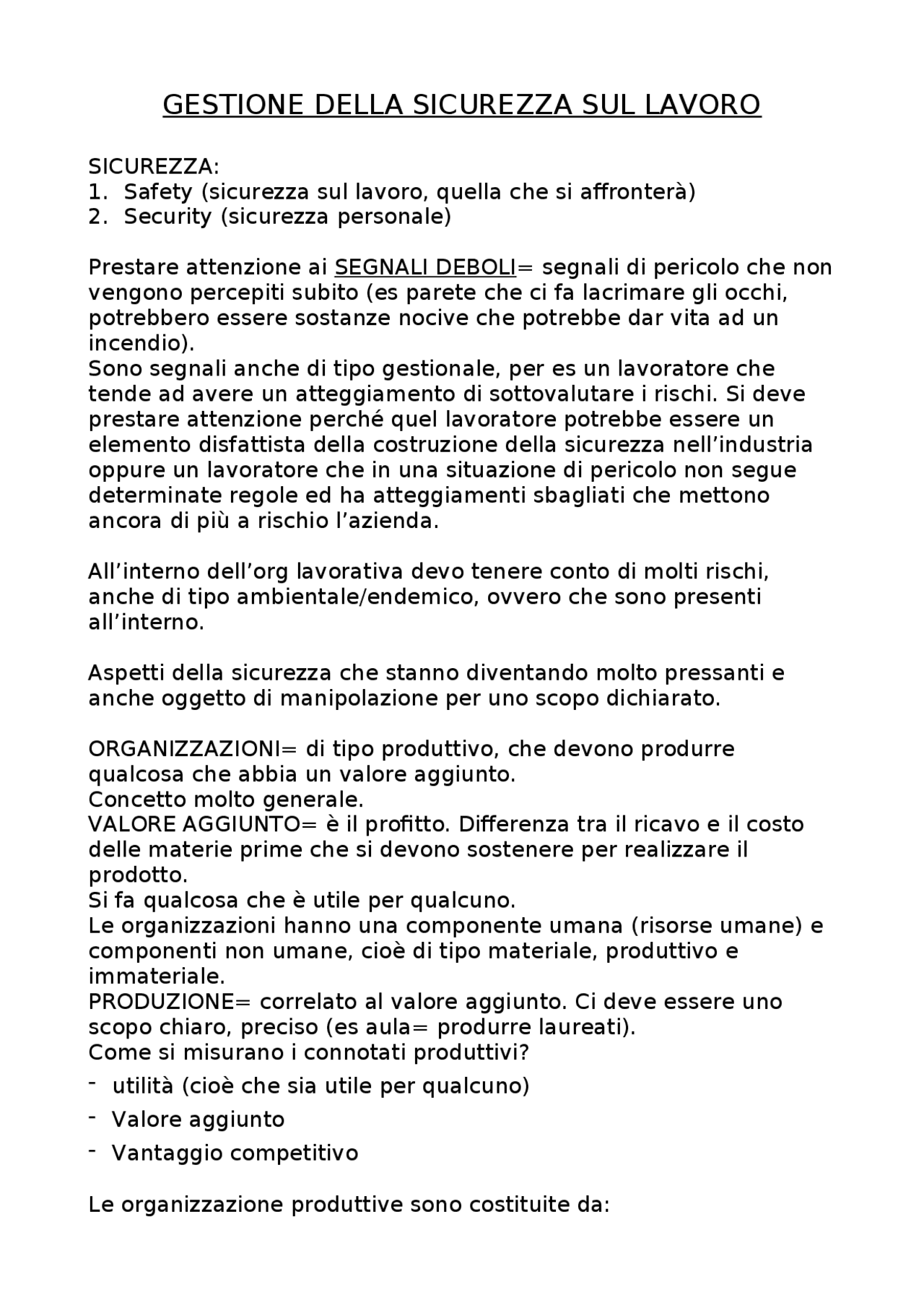 Gestione della sicurezza sul luogo di