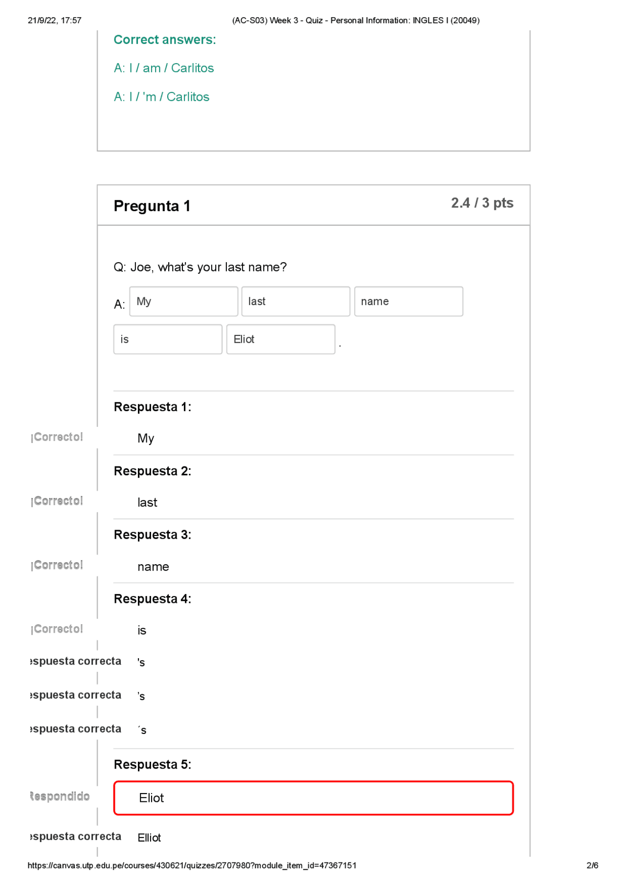 Ac S03 Week 3 Quiz Personal Information Exámenes Selectividad