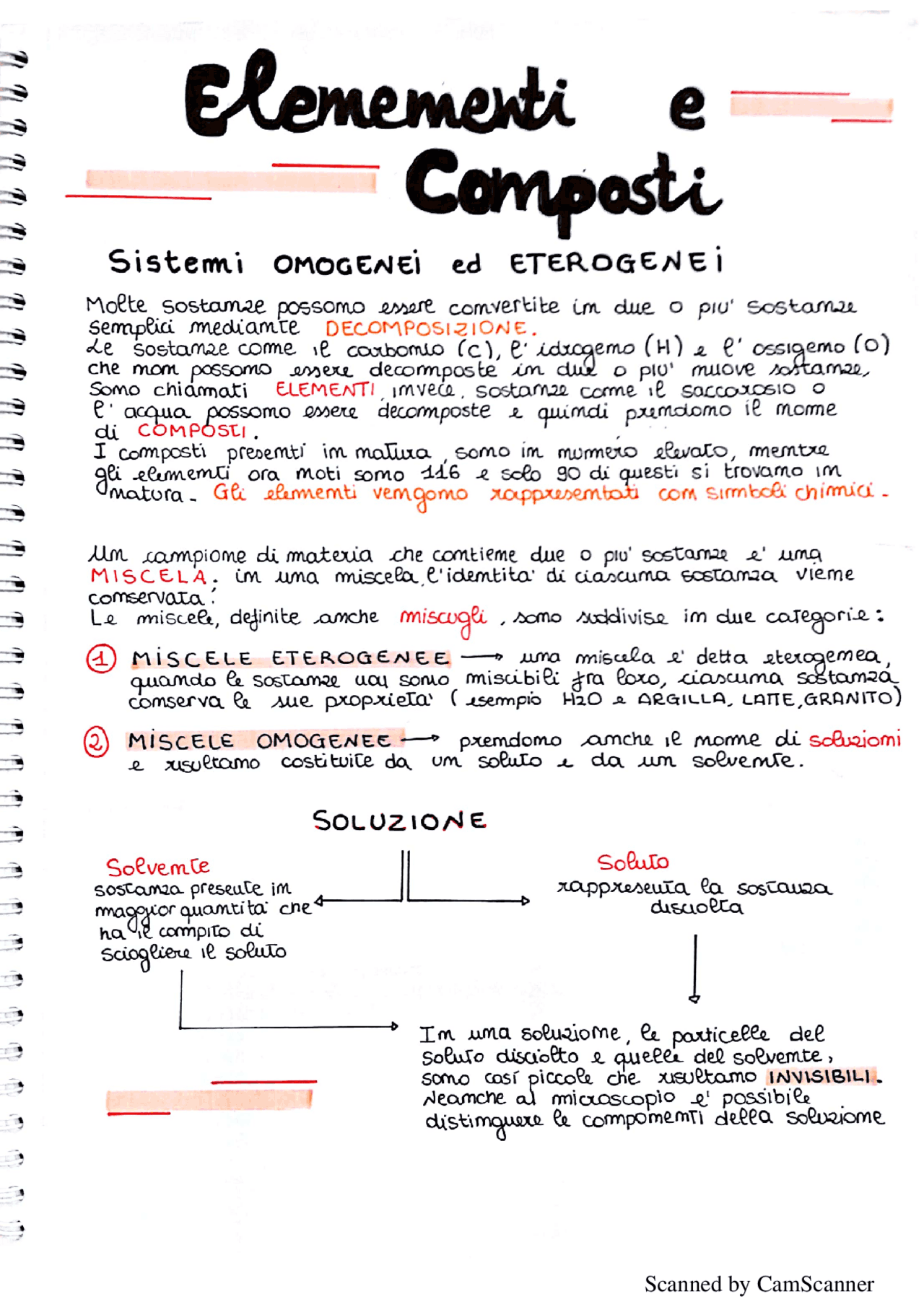 Elementi e Composti | Schemi e mappe concettuali di Chimica | Docsity