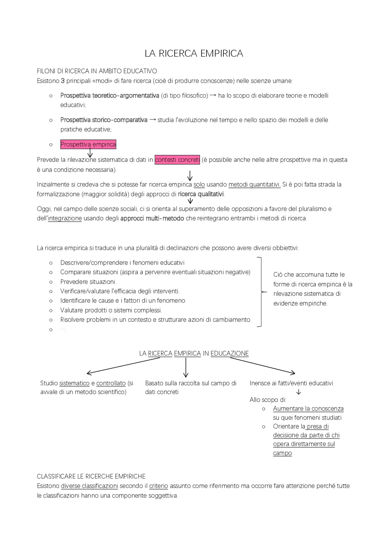 Metodi della ricerca educativa - Ricerca empirica | Appunti di Modelli ...
