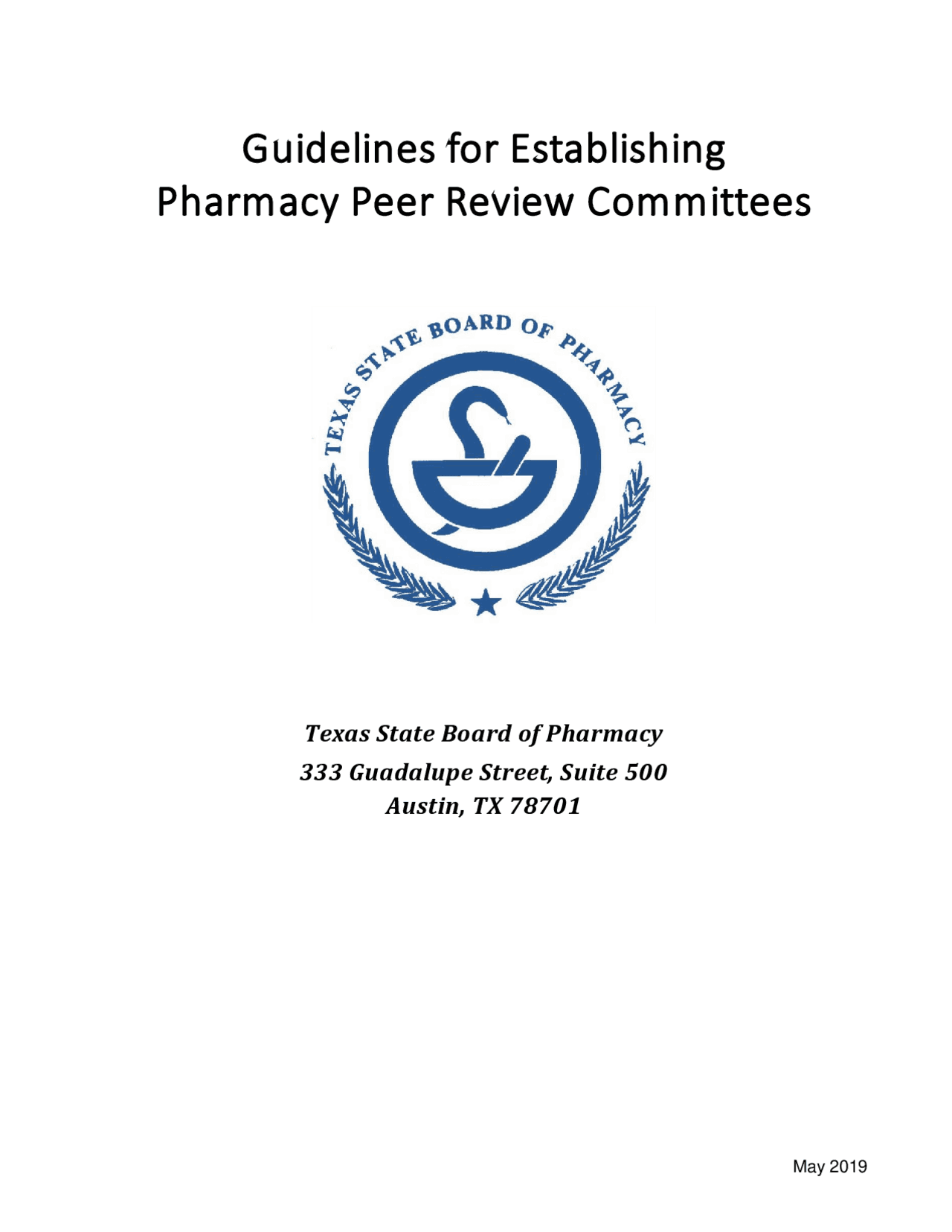 Guidelines Review Committee Guidelines for Establishing Pharmacy Peer Review Committees | Summaries ...