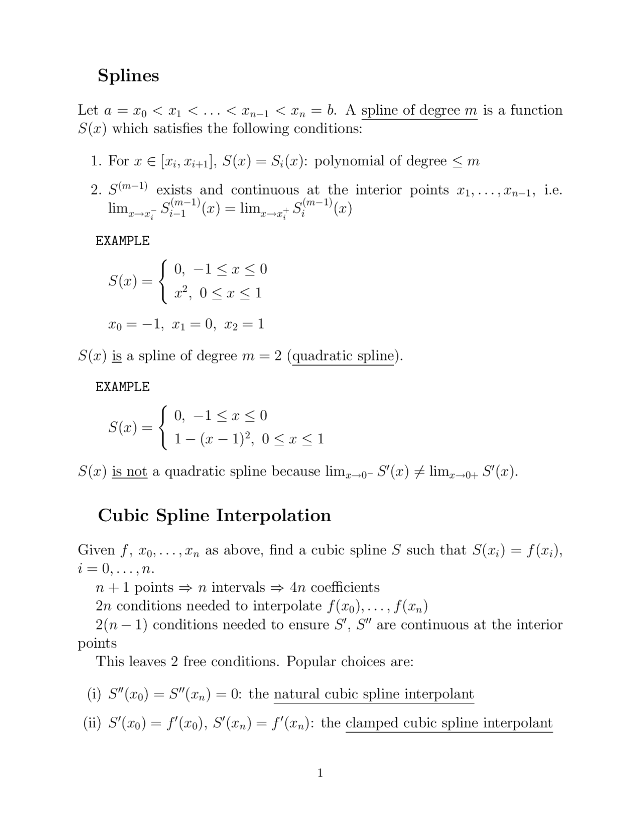 Splines Cubic Spline Interpolation | Schemes and Mind Maps Numerical ...
