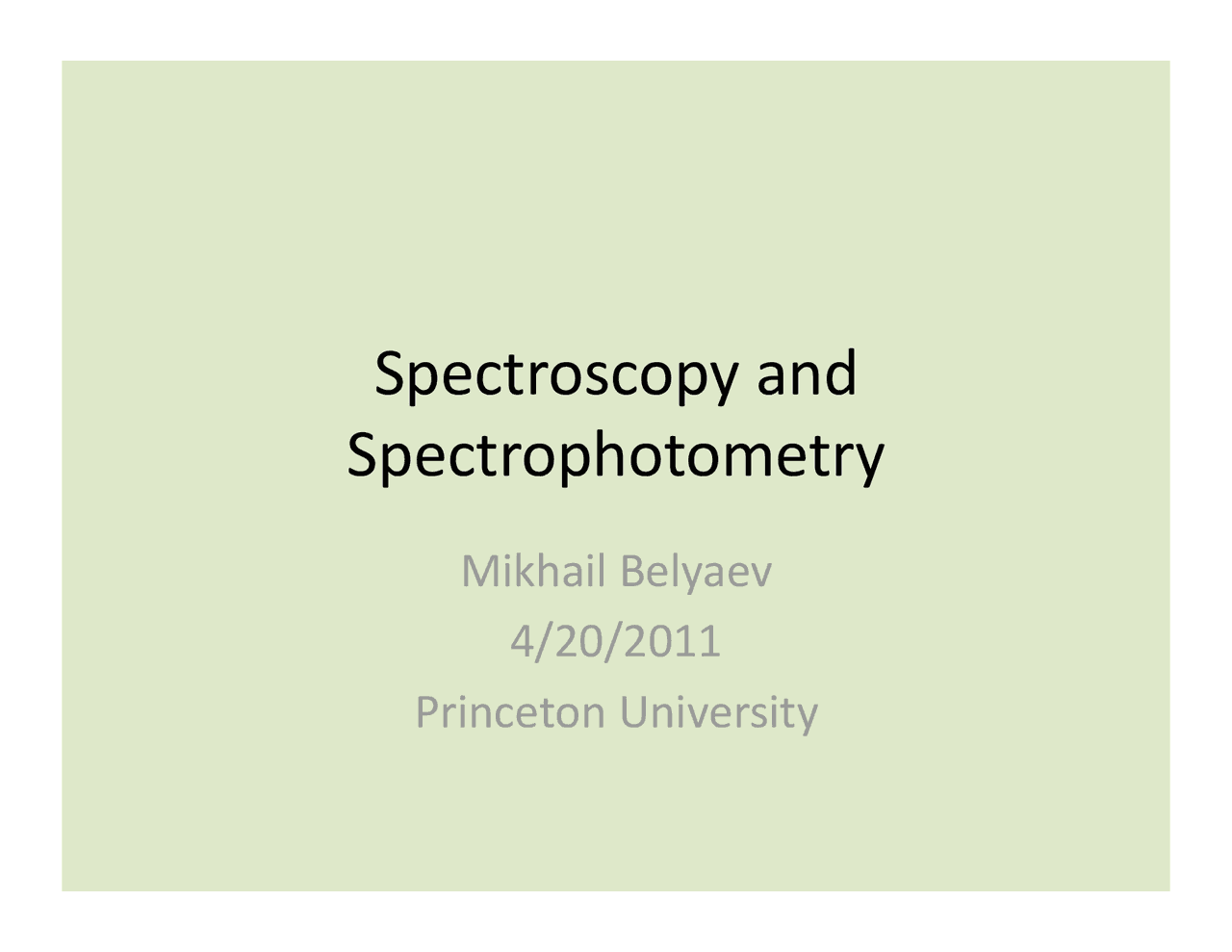 Spectroscopy and Spectrophotometry | Slides Design | Docsity