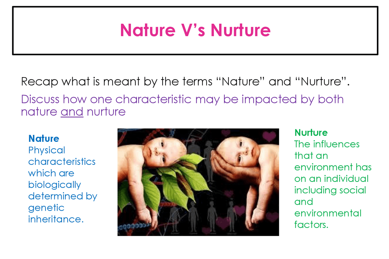 Nature V's Nurture Study notes Social Sciences Docsity