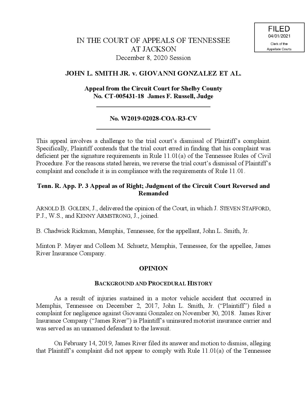 Tennessee Court of Appeals Decision: Signature Requirements in Civil ...
