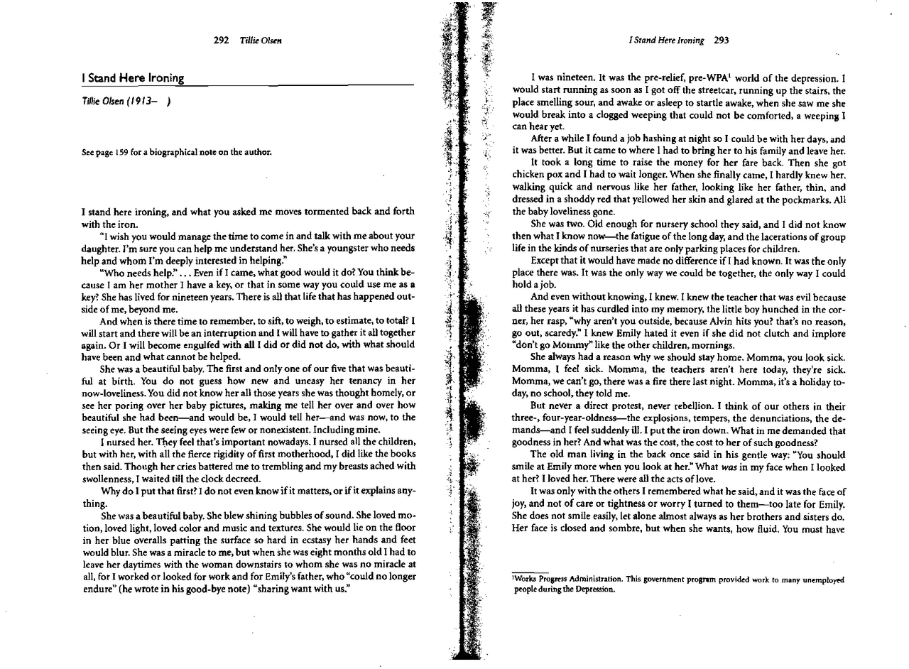 I Stand Here Ironing | Study notes Music | Docsity