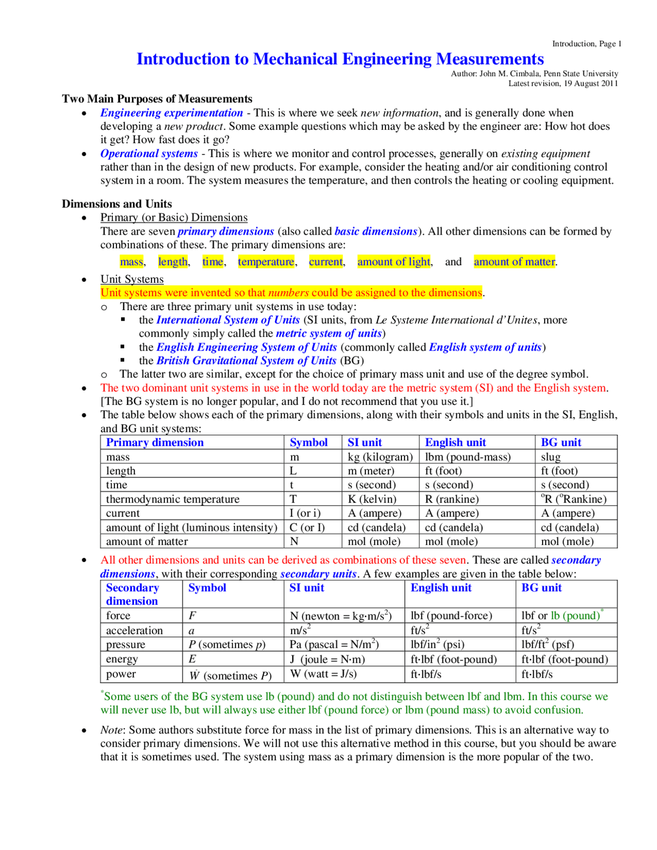 Introduction to Mechanical Engineering Measurements | Slides Mechanical ...