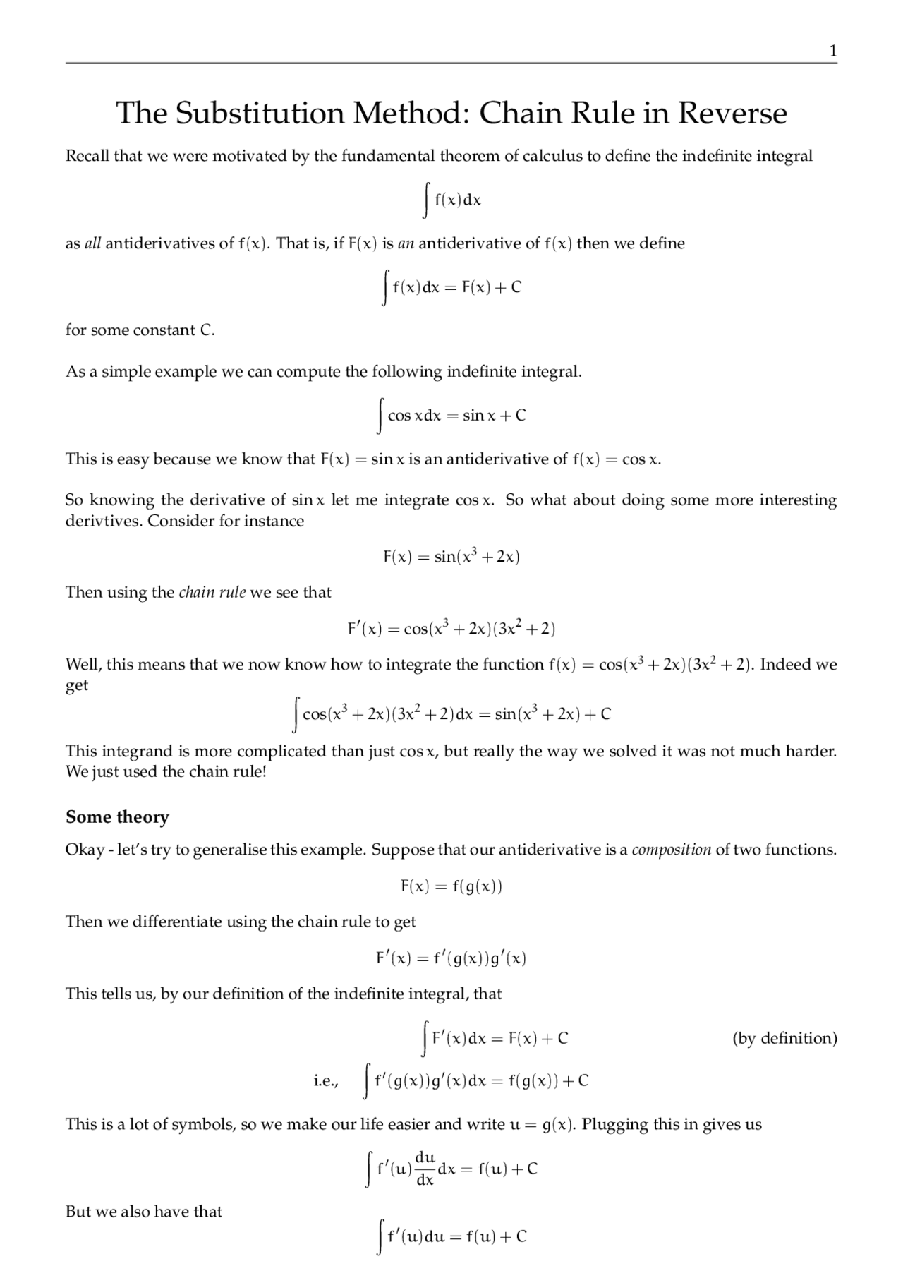 Chain Rule For Integrals The Substitution Method: Chain Rule in Reverse | Schemes and Mind Maps ...