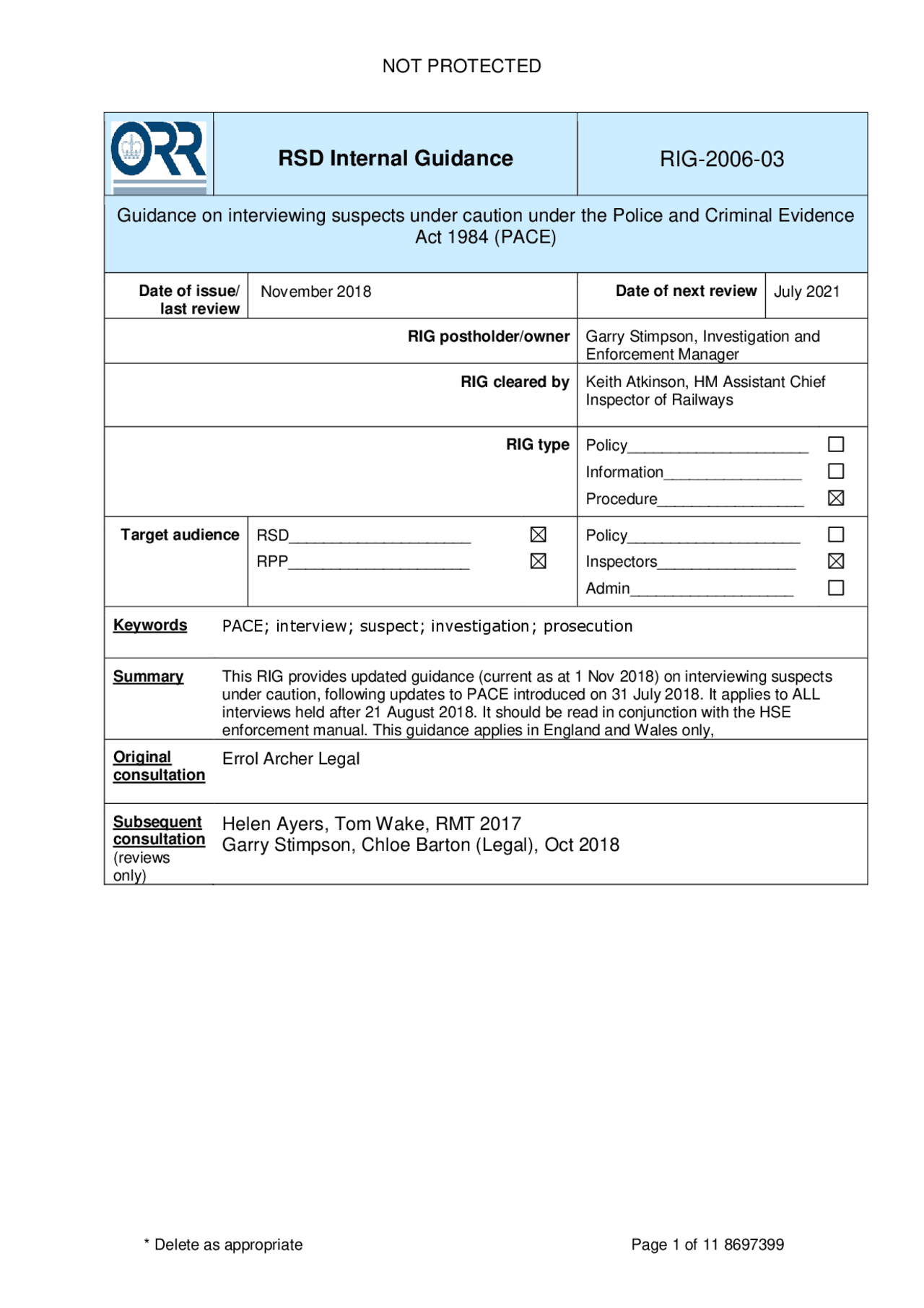 Guidance on interviewing suspects under caution Lecture notes