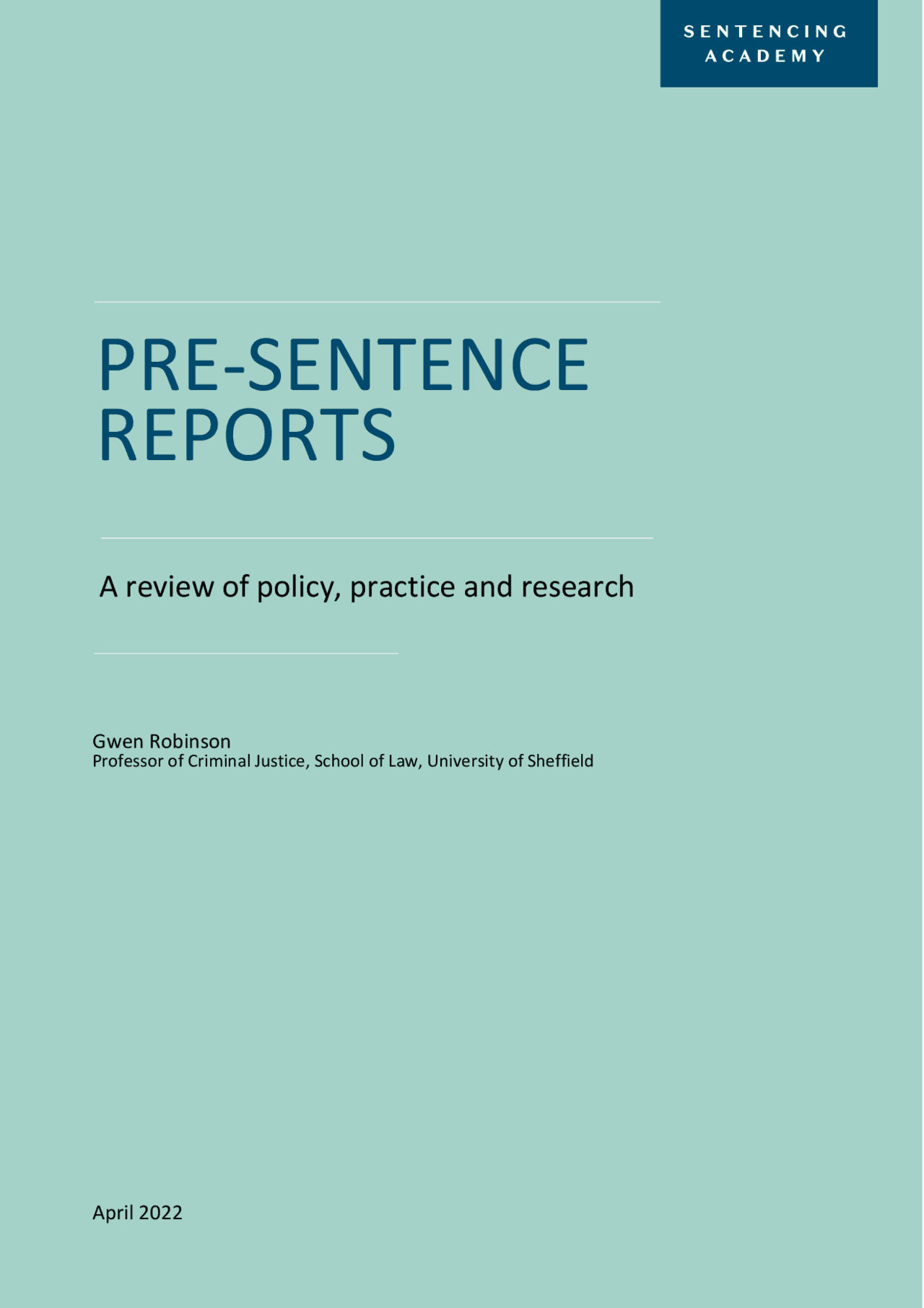 PRE-SENTENCE REPORTS | Study notes Innovation | Docsity